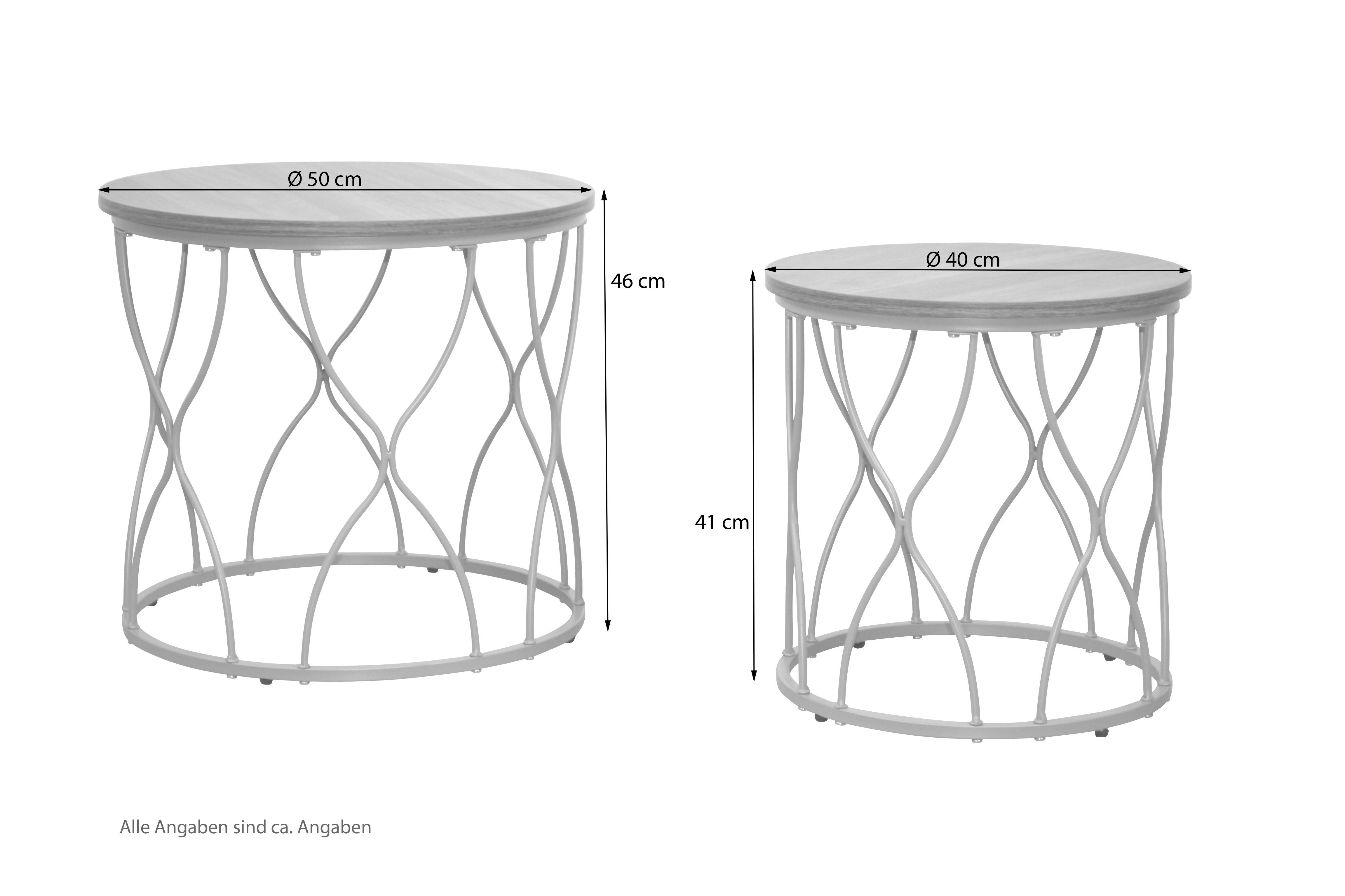 moebel-direkt-online 40 Beistelltisch 2tlg. Durchmesser cm (Spar-Set, 50 Set), und Lorenzo