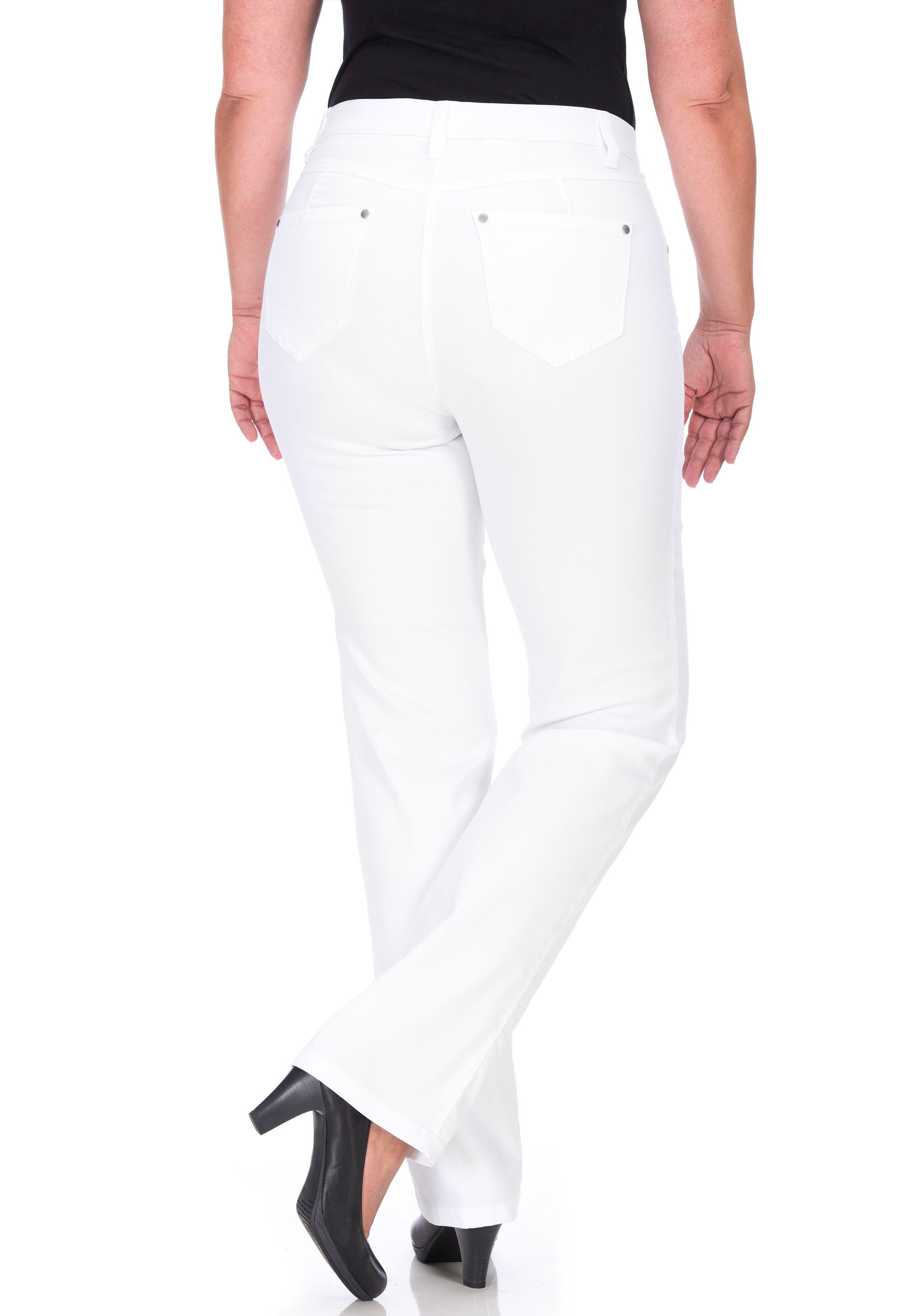 KjBRAND Stretch-Hose Betty super Stretch weiß-Kurzgrößen