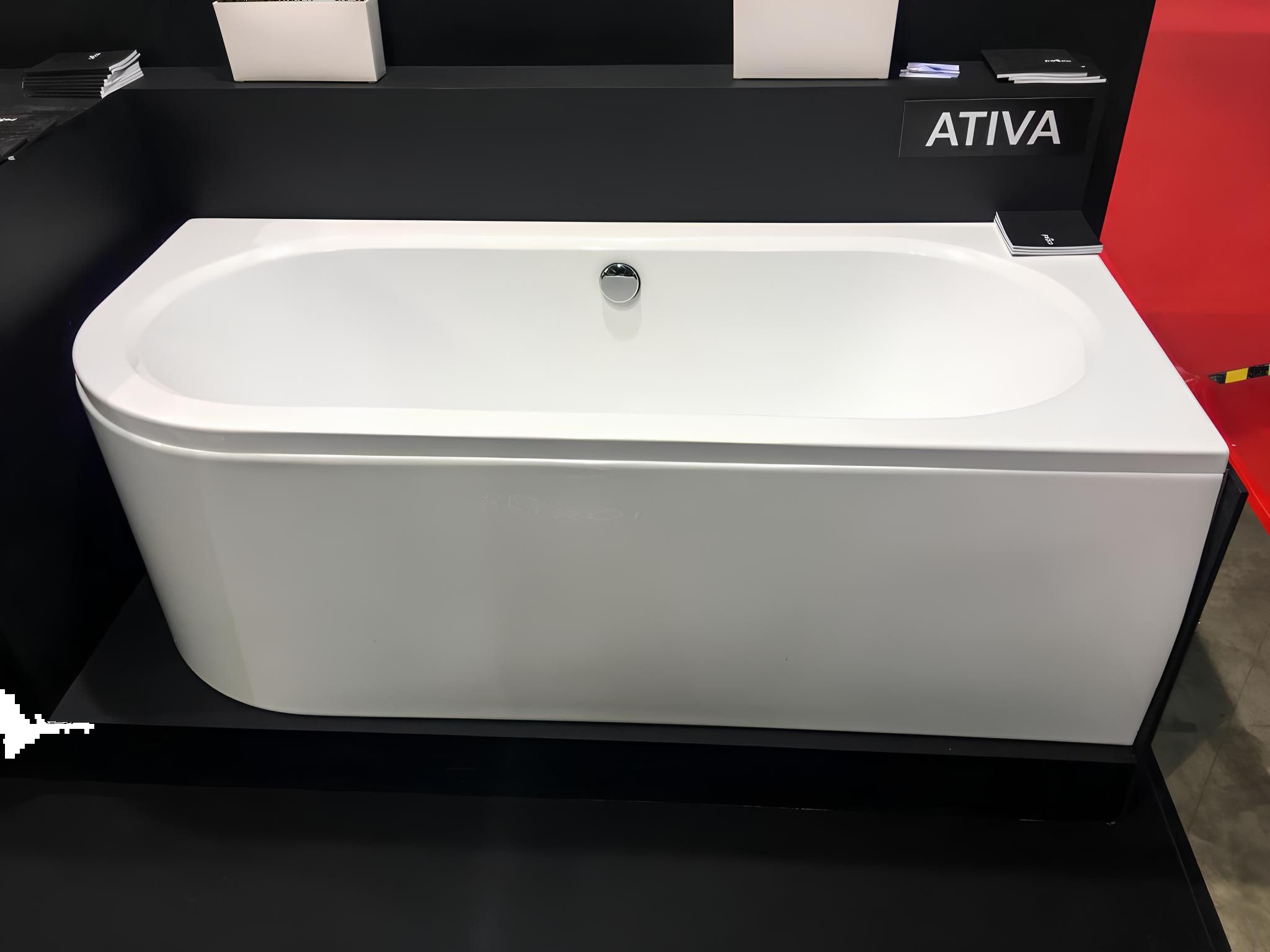 Xlmoebel Badewanne Eckbadewanne in Weiß mit abgerundeter Form, Hergestellt in Europa