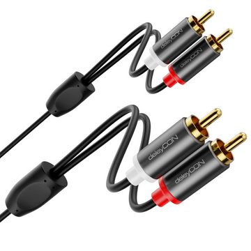 deleyCON deleyCON 3m Cinch Kabel RCA HiFi Audio Kabel Audiokabel Heimkino Audio- & Video-Kabel