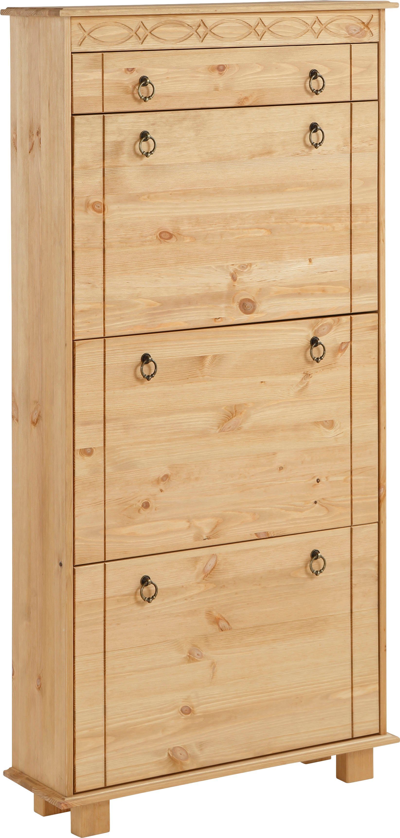 Home affaire Schuhschrank Indra aus massiver Kiefer, FSC®, Breite 70 cm, Platz für ca. 9 Paar Schuhe