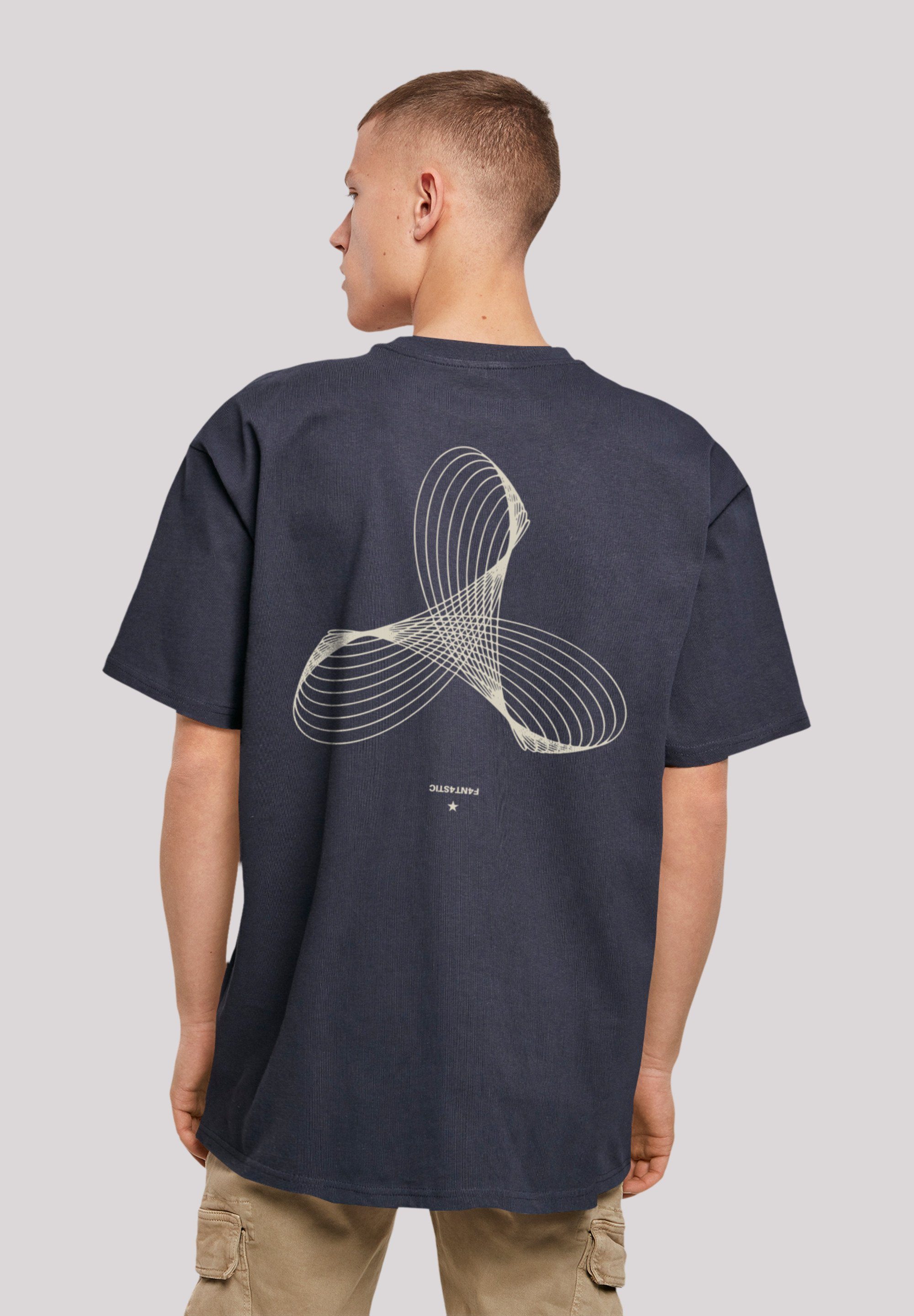 F4NT4STIC T-Shirt Geometrics Print navy