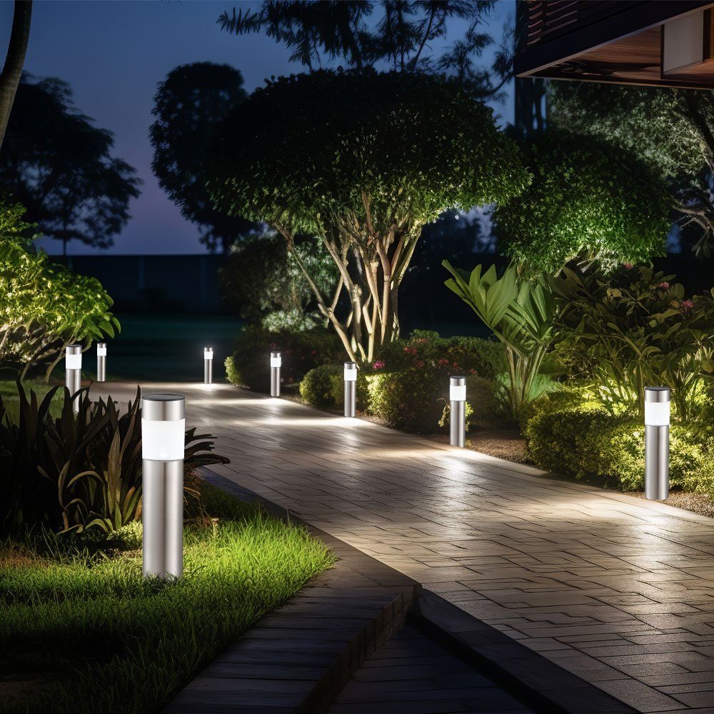 GLOBO LIGHTING LED Gartenleuchte, LED-Leuchtmittel fest verbaut, 12er Set LED Solar Steck Leuchten Garten Weg Außen Beleuchtung IP44