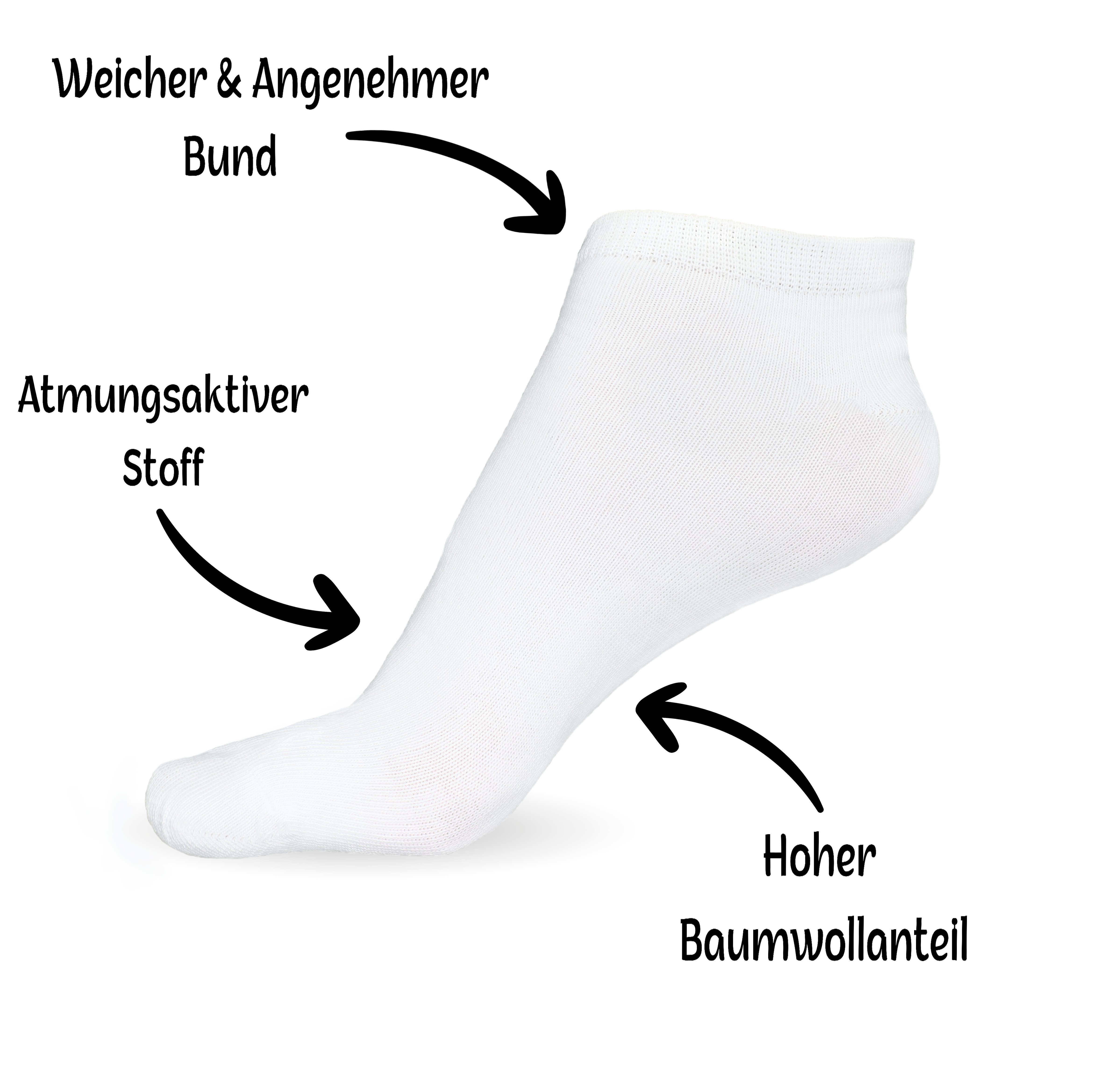 SO.I Freizeitsocken 5-20 5x atmungsaktive aus 5x Sneaker Schwarz Socken + 35-46, Herren Paar) Baumwolle Weiß Socken Unisex (Größen & Damen