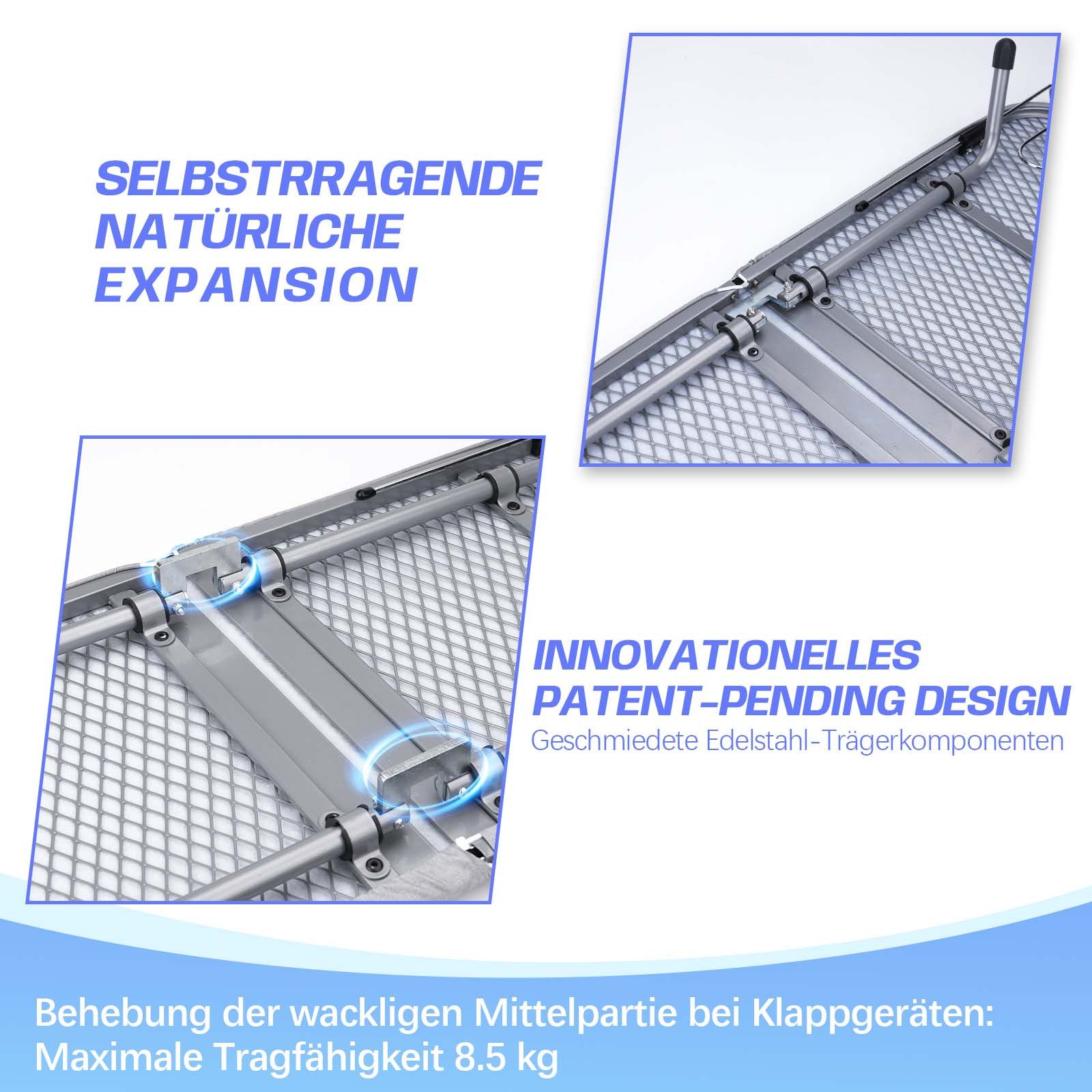 XERSEK Tischbügelbrett Stahl Tisch Klein Bügeltisch 81x31cm Mini Klappbares Bügelbrett, Faltbar Bügelbretter für Dampfbügelstation