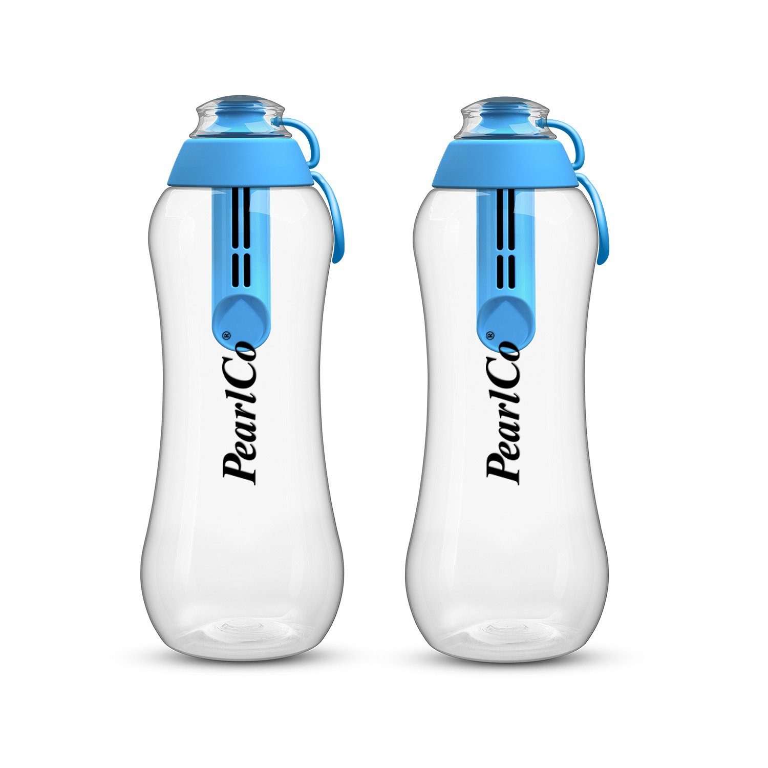 PearlCo Trinkflasche Zwei Trinkflaschen mit Filter 0,7 Liter blau