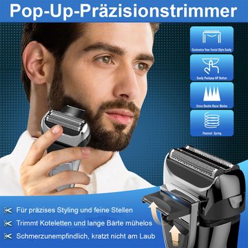 DOPWii Elektrorasierer Elektrischer Rasierer für Männer, 2-in-1 kabelloser, wiederaufladbarer, Gesichtskörper-Barttrimmer, rasieren und Koteletten trimmen