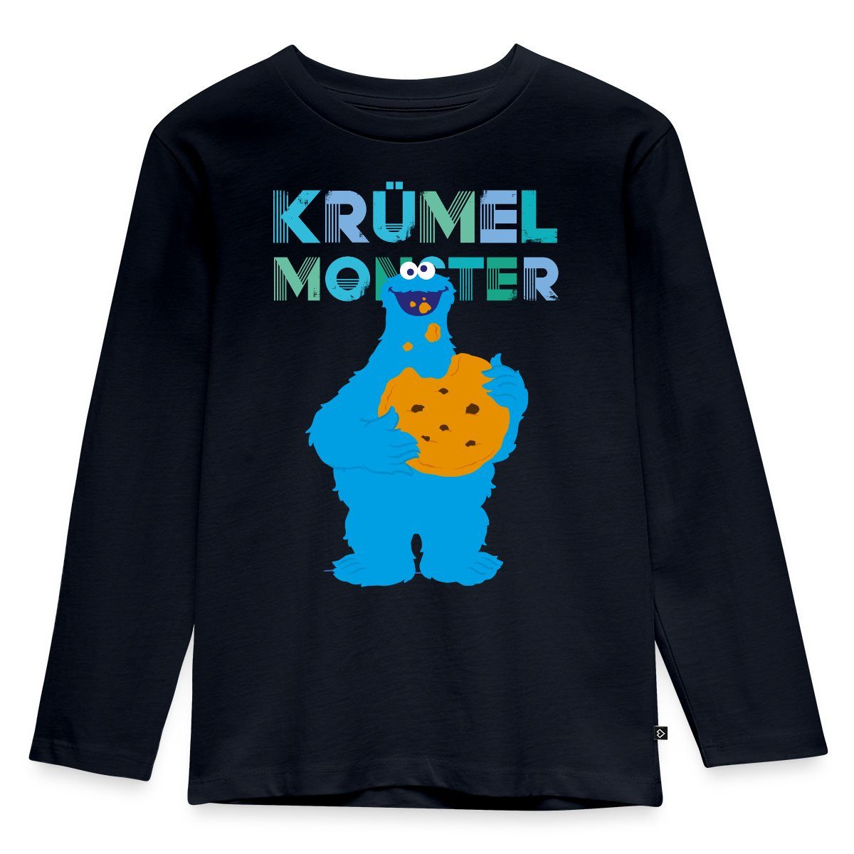 T-Shirt Sesamstraße Krümelmonster Riesencookie Kinder Premium Langarmshirt