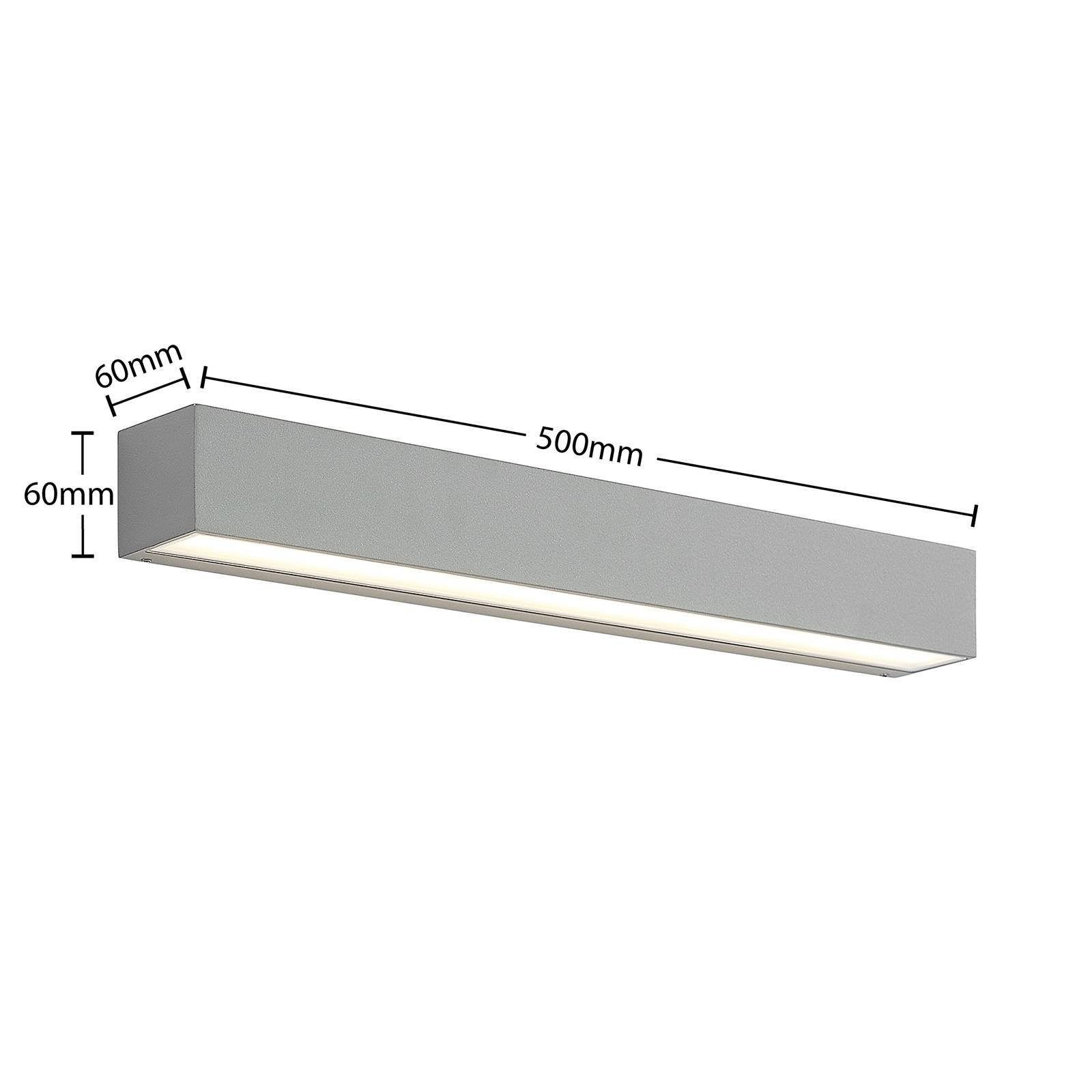Lucande LED Leuchtmittel silber, inkl. LED-Leuchtmittel Lengo, flammig, Glas, verbaut, warmweiß, fest 1 Außen-Wandleuchte Aluminium, Modern