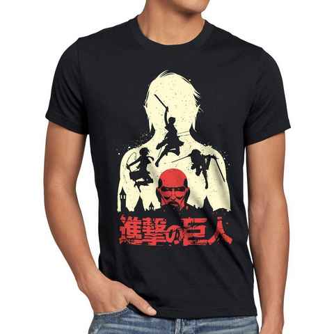 style3 Print-Shirt Herren T-Shirt Titan Fight aot on attack mauer eren jäger manga anime japan ova