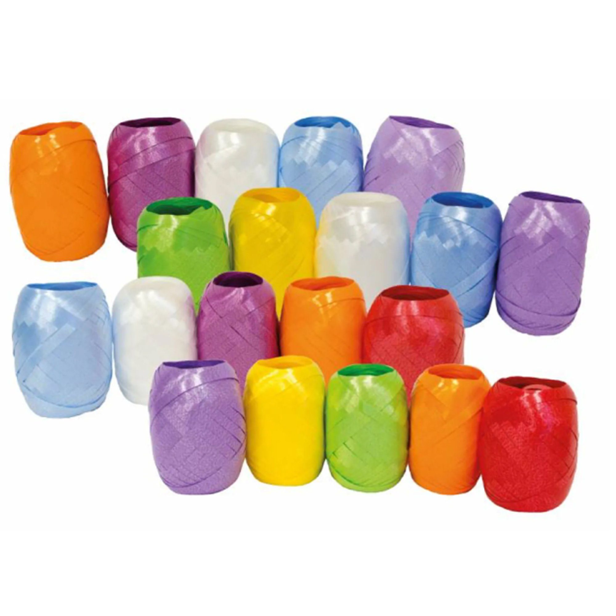 Deggelbam Geschenkband 5x Geschenkbänder mit je 20m // Geschenkband bunt, Grün, Gelb, Rot, Pink, Blau, Weis - Farben nicht wählbar