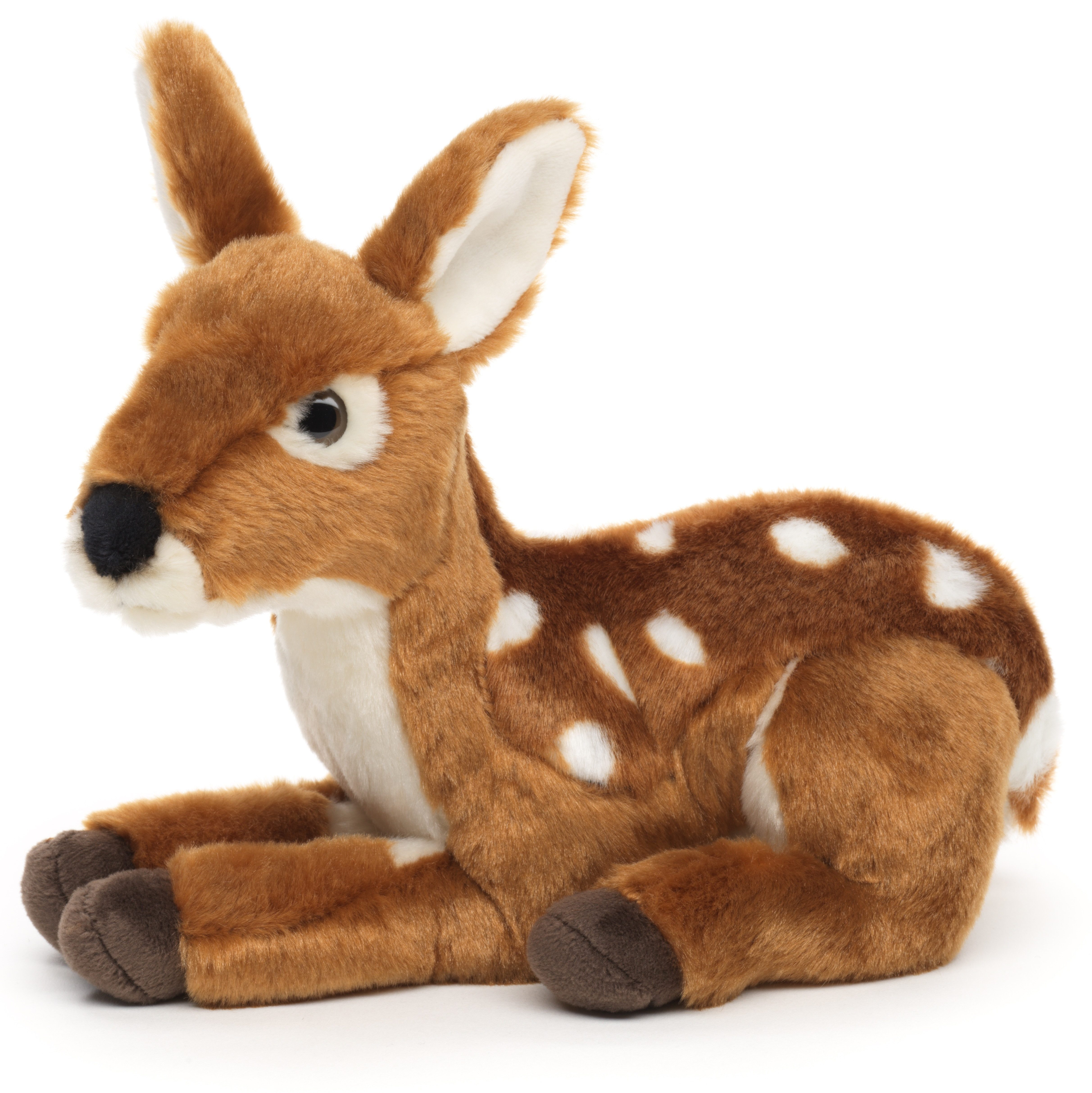 Uni-Toys Kuscheltier Rehkitz, liegend - 21 cm (Länge) - Plüsch-Reh - Plüschtier, zu 100 % recyceltes Füllmaterial