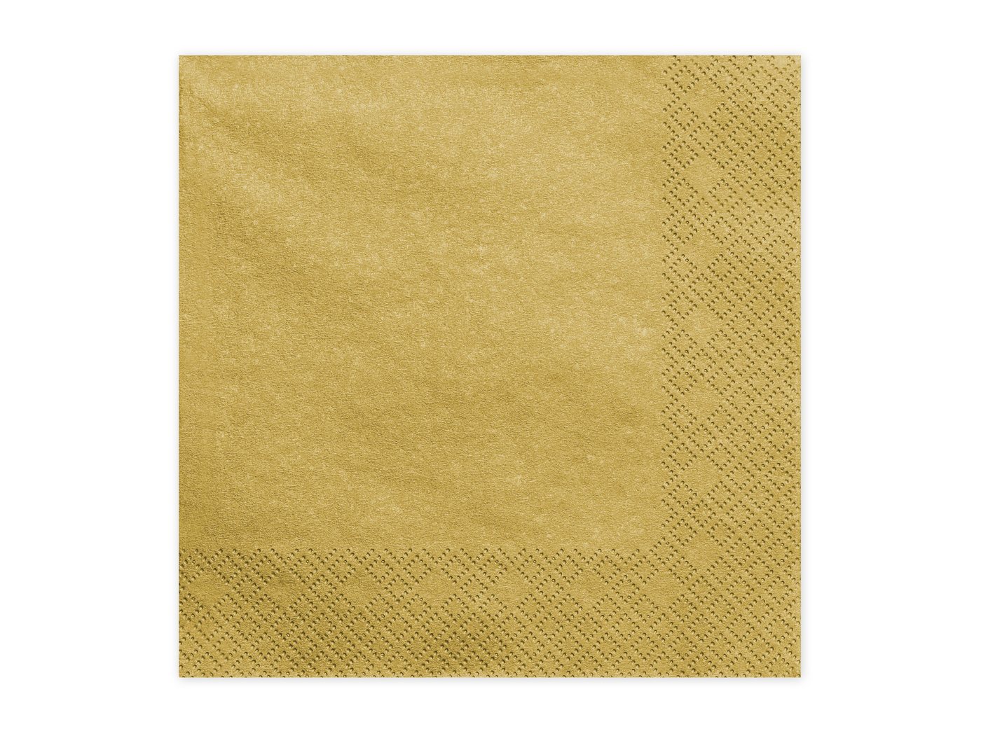partydeco Papierserviette Servietten Uni 20Stk./33x33cm, Gold Metallic