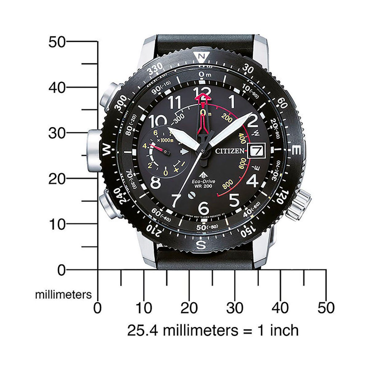 Citizen Solaruhr Promaster Altichron BN4044-15E, Armbanduhr, Herrenuhr, bis 20 bar wasserdicht, Datum, Leuchtzeiger