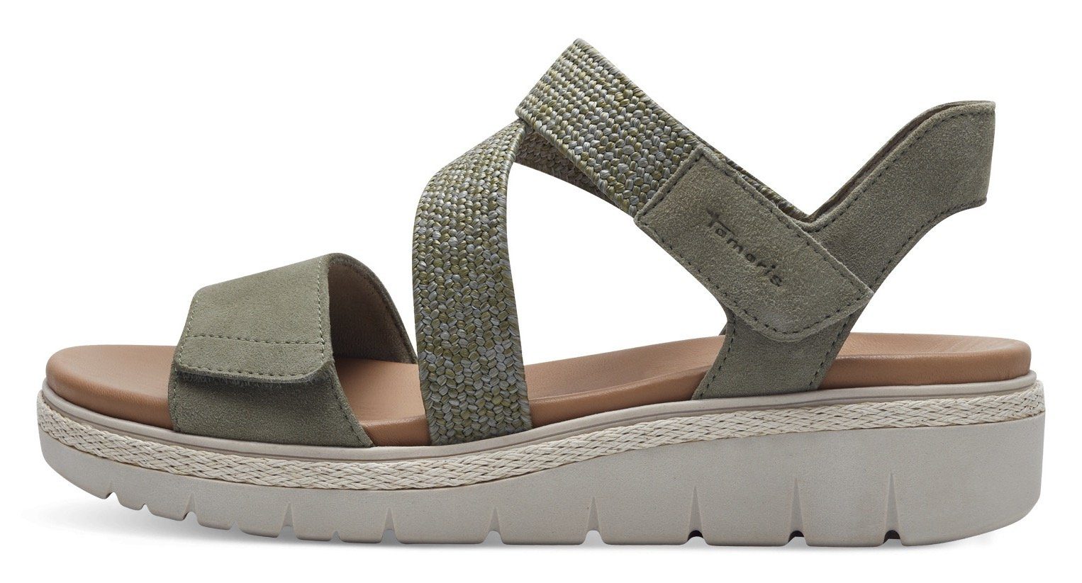 Tamaris Keilsandalette, Sommerschuh, Sandale, Plateauabsatz, mit Klettverschluss