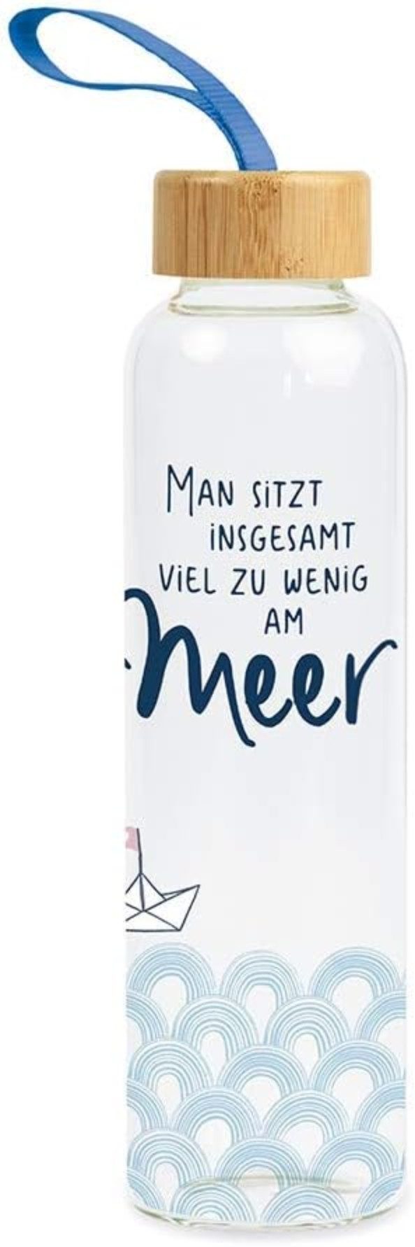 Grafik Werkstatt Trinkflasche Grafik-Werkstatt Trinkflasche aus Glas mit lustigem Spruch, Borosilikatglas