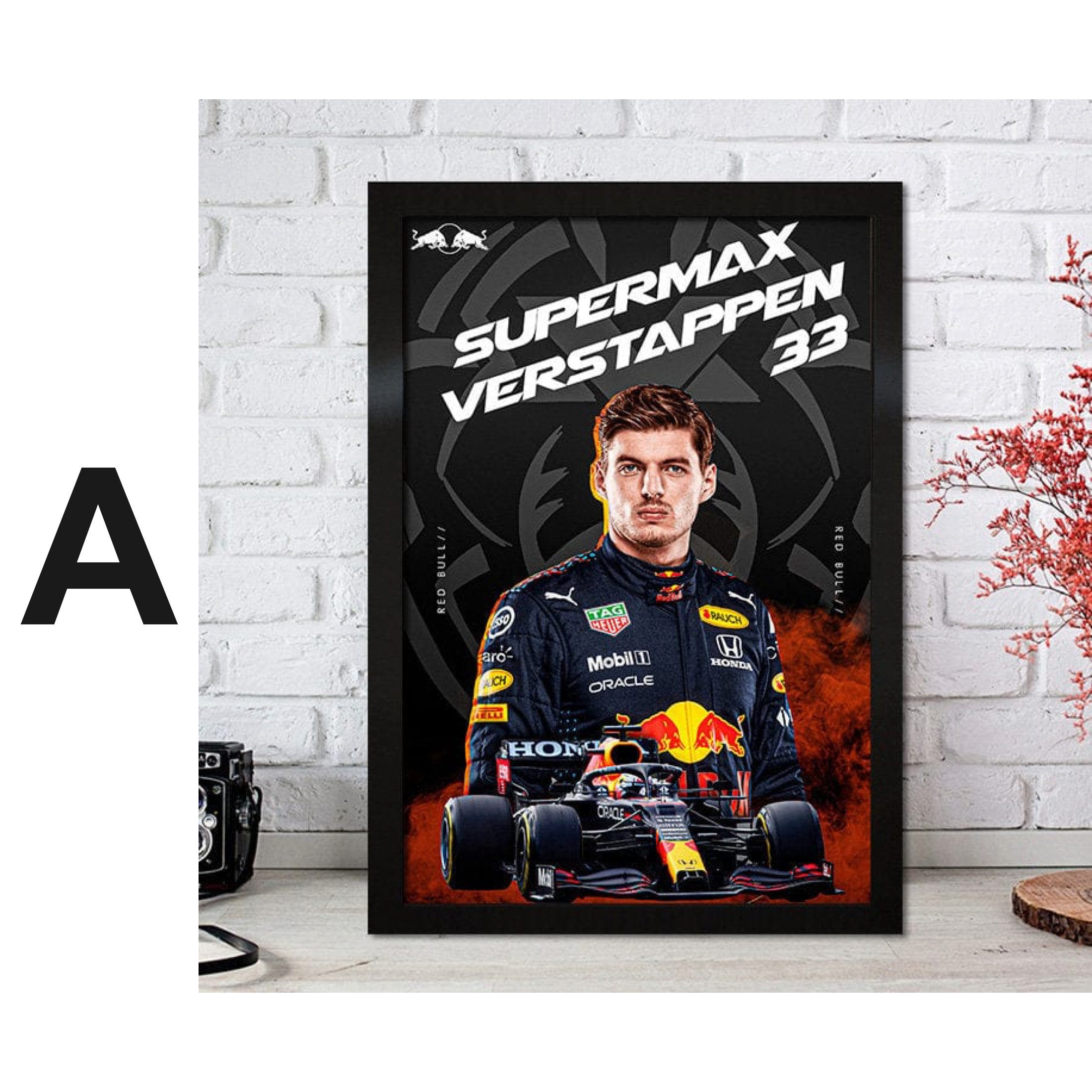 JUSTGOODMOOD Poster Formel 1 Max Verstappen Rennfahrer Helm Rennwagen Red Bull Deko Print, H (1 St)