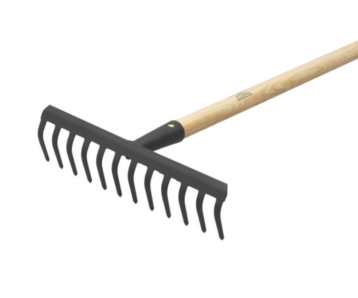 Meister Werkzeuge Gartenrechen Gartenrechen Rechen schwarz mit Stiel 140 cm x 28 mm Ø FSC