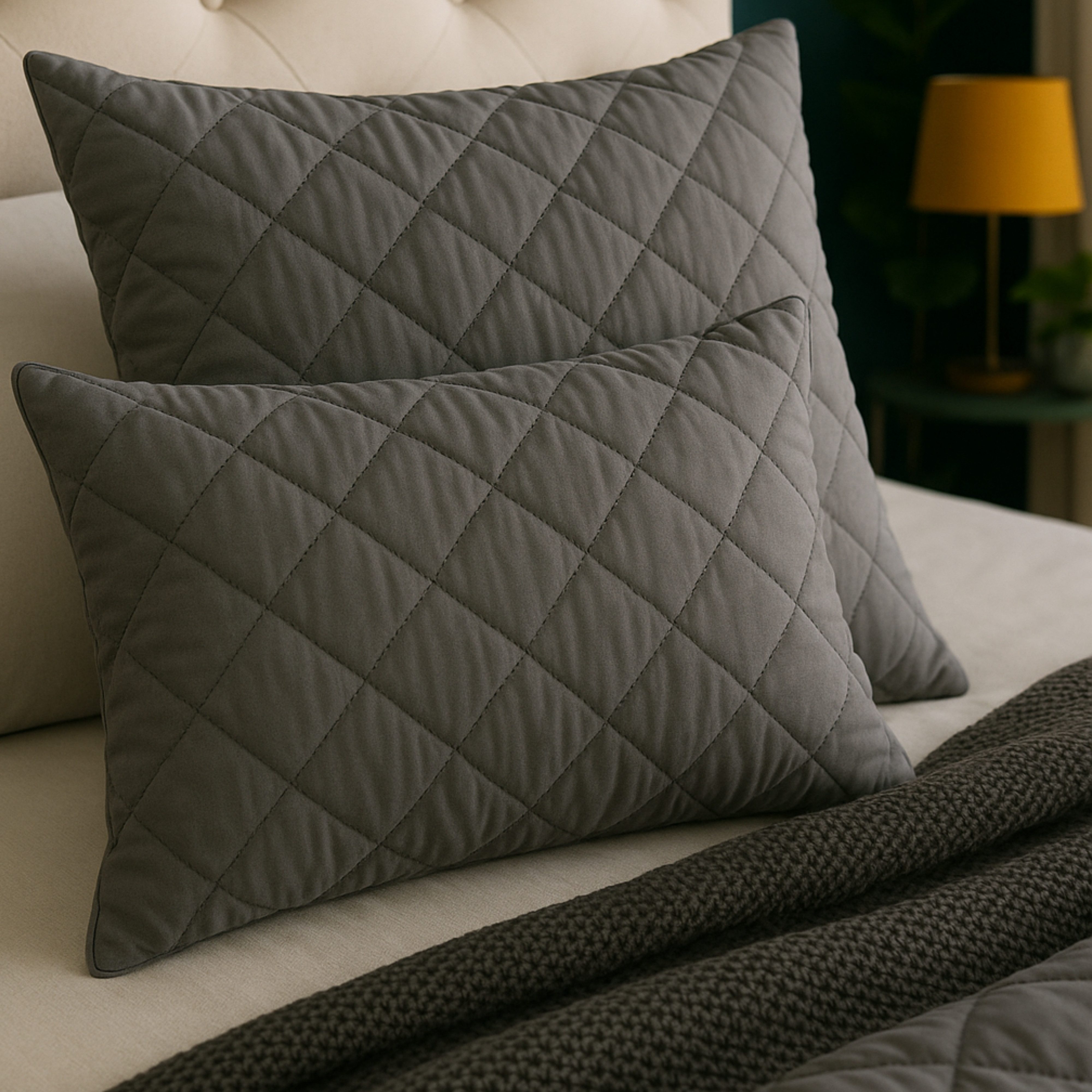 OTTO home Microfaserkissen Clarra, Kopfkissen 40x80 cm, 80x80 cm, Füllung: Polyester, Bezug: Polyester, Rückenschläfer, Seitenschläfer, Kissen in grau