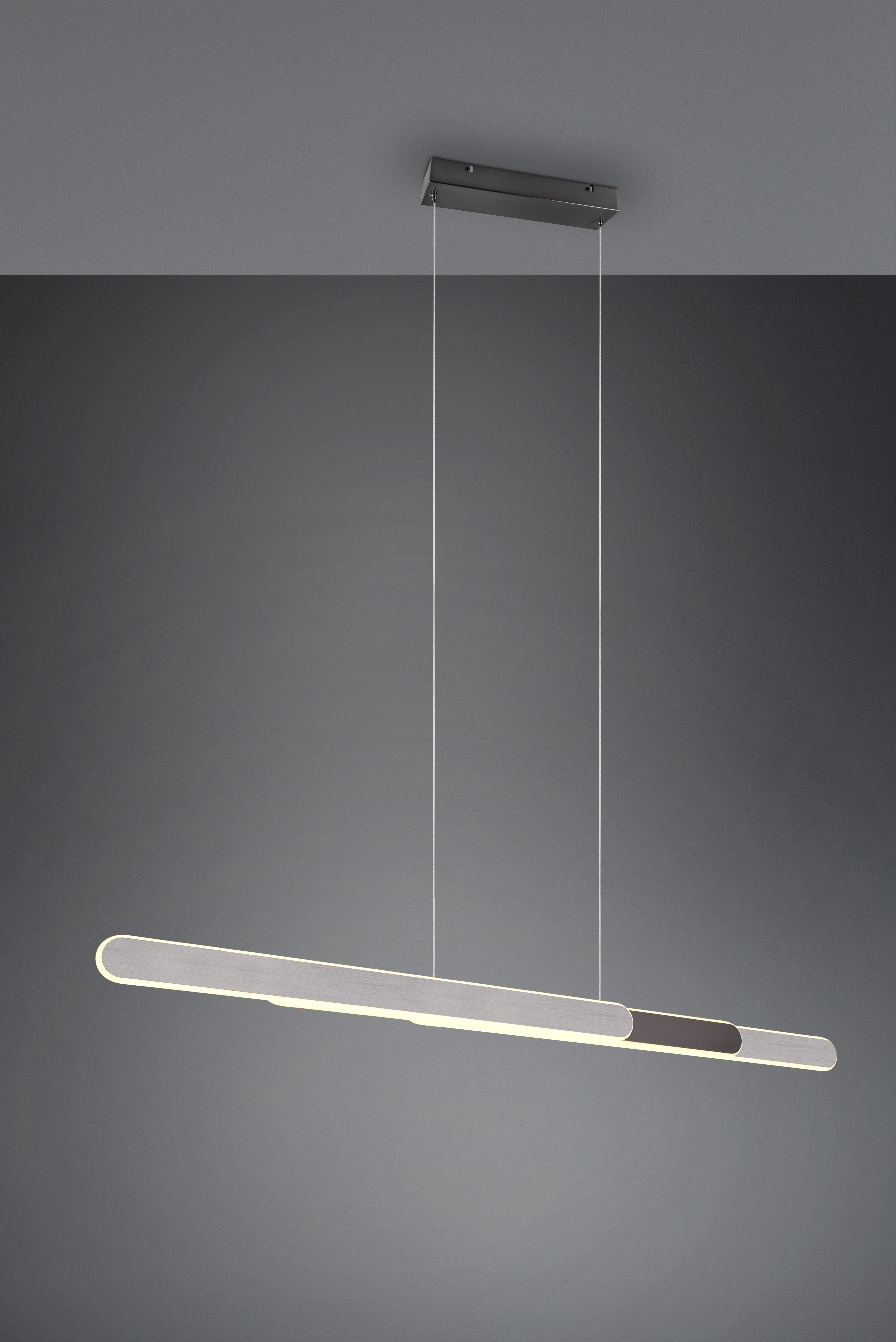 TRIO Leuchten LED Pendelleuchte HELIOS, ausziehbare Hängelampe mit 3 LED Elementen 5800 Lumen CCT, Dimmfunktion, mehrere Helligkeitsstufen, LED fest integriert, Farbwechsler, warmweiß - kaltweiß, 2700-6500K, Touch Dimmer 4 Stufen, höhenverstellbar up and down Licht