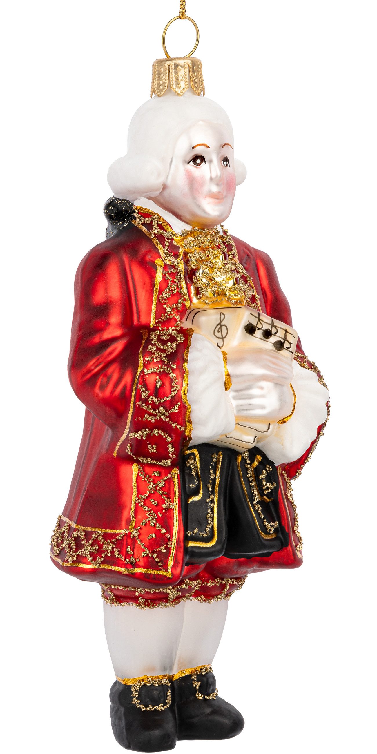 SIKORA Christbaumschmuck Mozart Besondere Weihnachtskugel Glas Figur Anhänger - BS825, Christbaumschmuck - Traditionell, authentisch & außergewöhnlich
