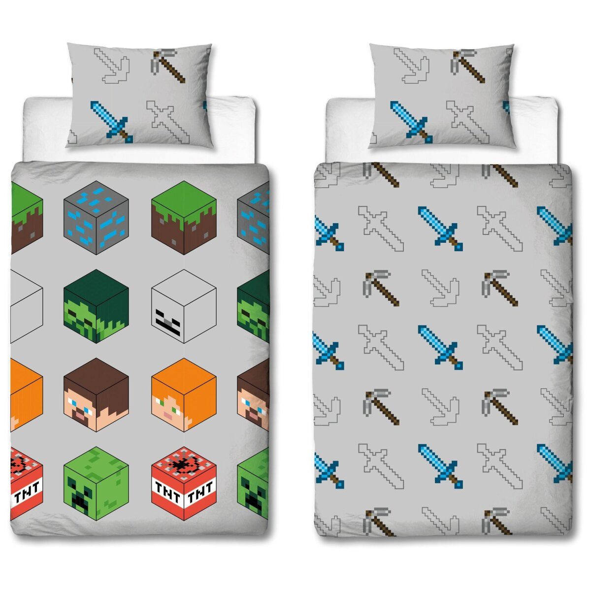 Minecraft Kinderbettwäsche Minecraft Bettwäsche Set für Einzelbett, Perfekt günstig online kaufen