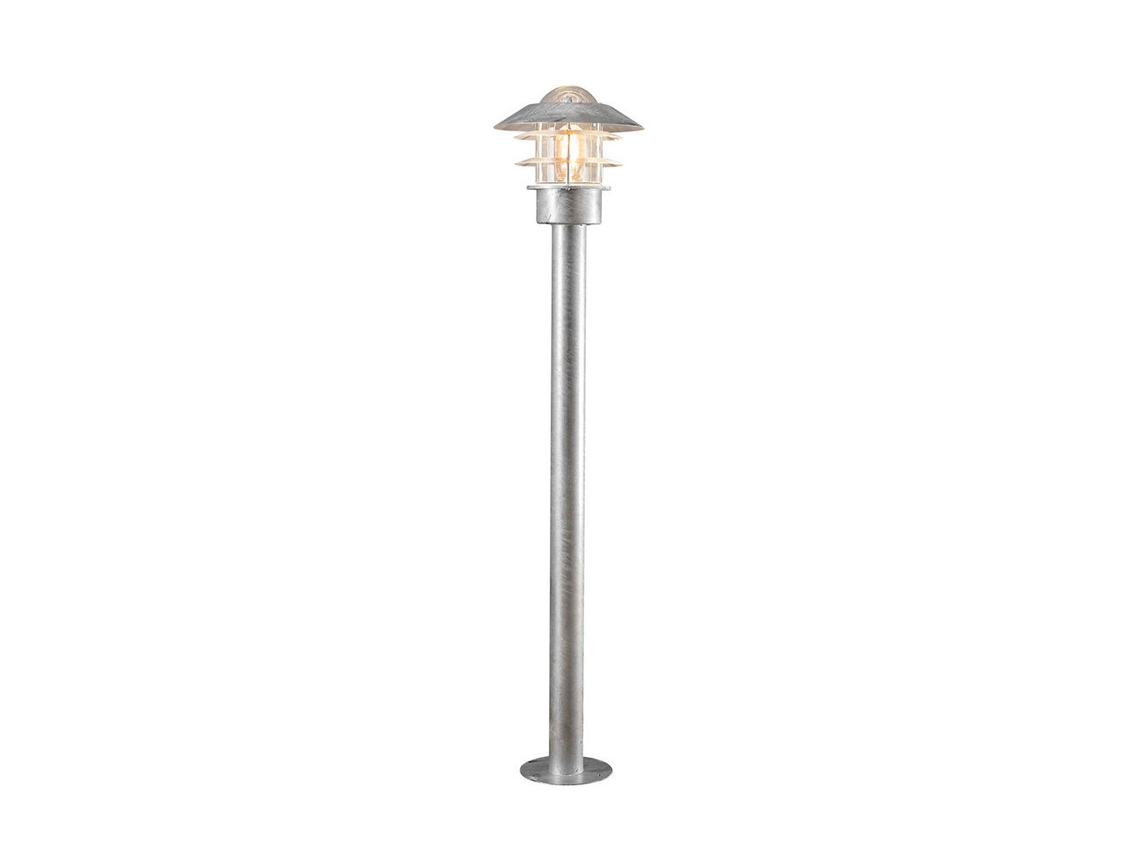 KONSTSMIDE LED Pollerleuchte, LED wechselbar, warmweiß, Garten-wegbeleuchtung rostfrei Gartenleuchten mit Strom Silber H: 98cm