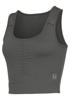 LASCANA ACTIVE Crop-Top -Sport Top mit Raffung und Mesheinsätze