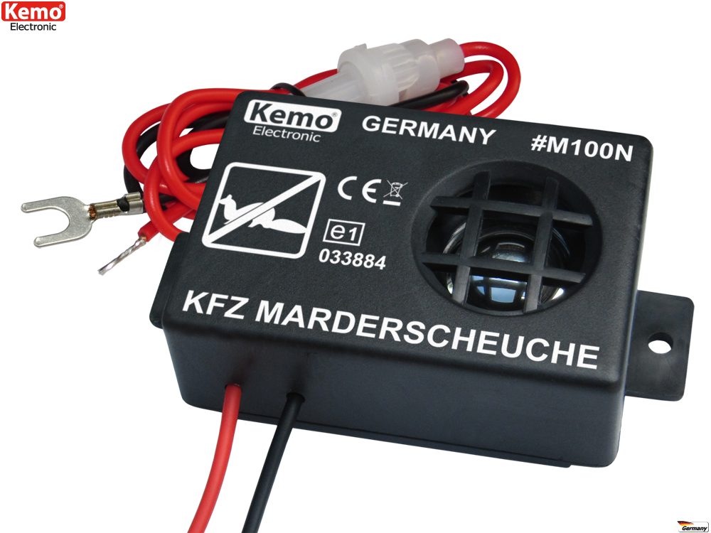 Kemo Ultraschall-Tierabwehr Anti Marder Marderabwehr Schutz Marderschreck Ultraschall 12 Volt LED, 1-tlg., Marderschutz,Abwehr, Ultraschall