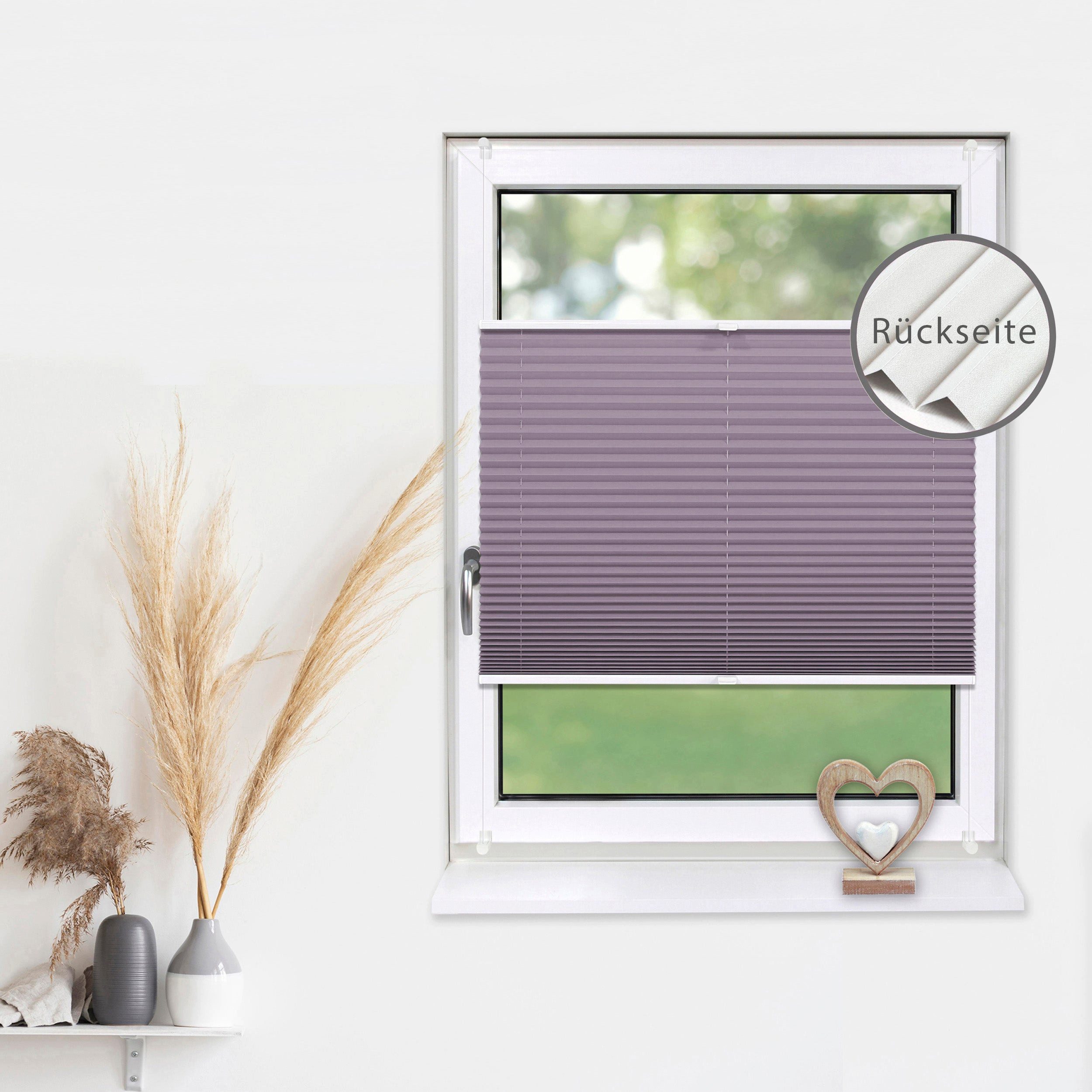 Deco-Raum Plissee Thermo Basic, abdunkelnd, Klemmträger, auf dem Fenster-/Türrahmen, Klemmfix, einfache Montage, in verschiedenen Farben und Größen ohne Bohren
