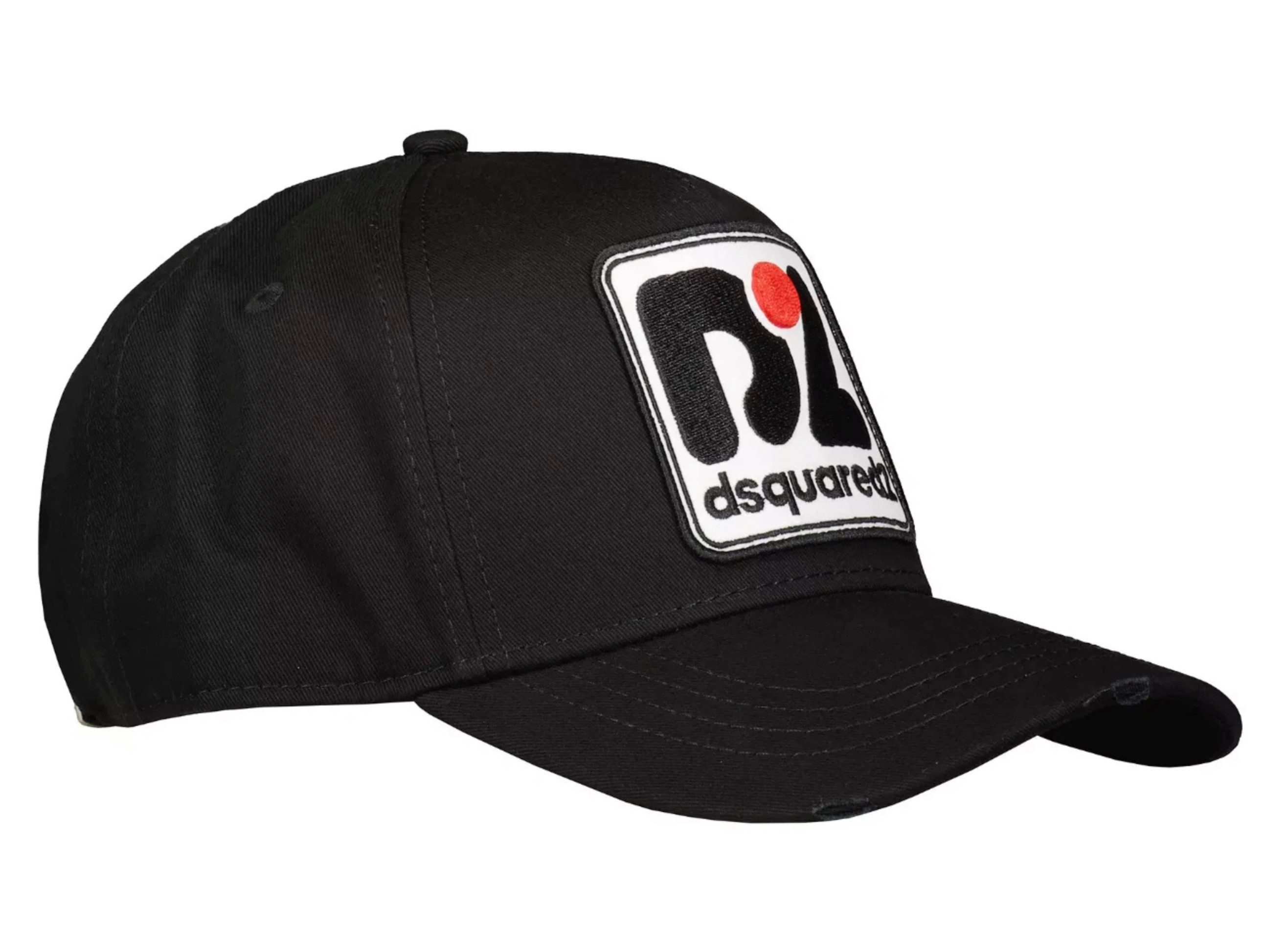 Dsquared2 Baseball Cap Baseballcap Red Leaf Label Icon Kappe Unisex Gebogener Schirm mit leichten Distressed-Details