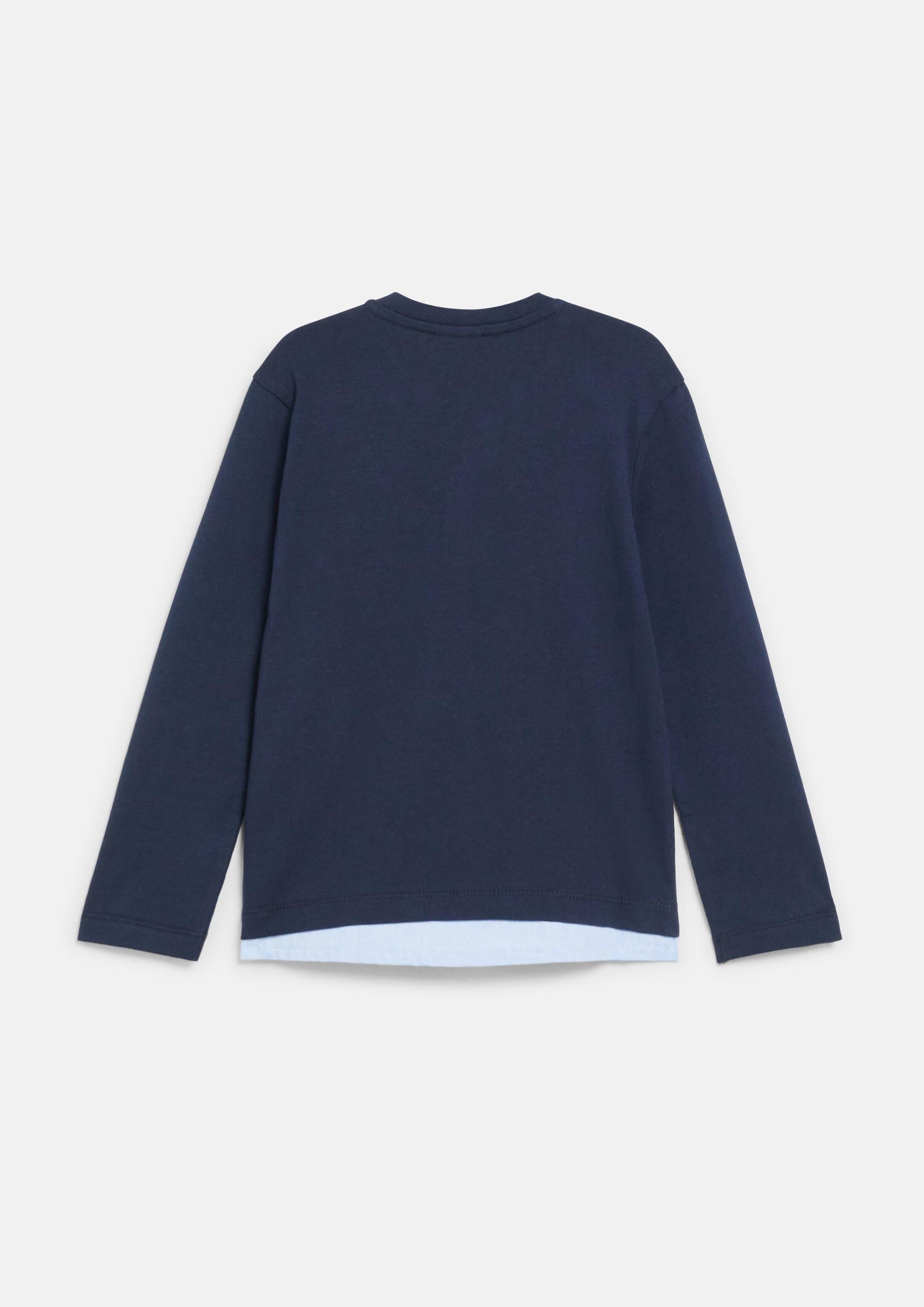 s.Oliver Langarmshirt T-Shirt Henleyshirt in Layering-Optik – Bild 2 von 4