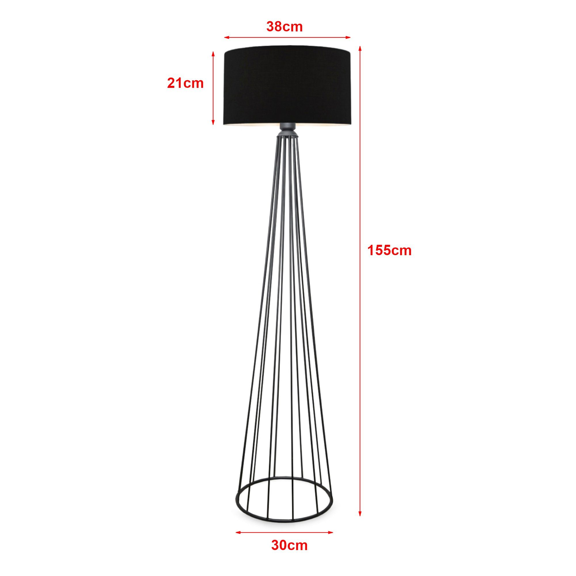 lux.pro Stehlampe, ohne Leuchtmittel, »Neath« Stehleuchte 1 x E27 Schwarz / Anthrazit