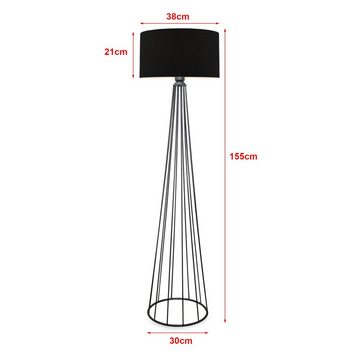 lux.pro Stehlampe, ohne Leuchtmittel, »Neath« Stehleuchte 1 x E27 Schwarz / Anthrazit