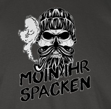 Shirtracer T-Shirt Moin ihr Spacken Totenkopf Norddeutsch Geschenke Sprüche Statement