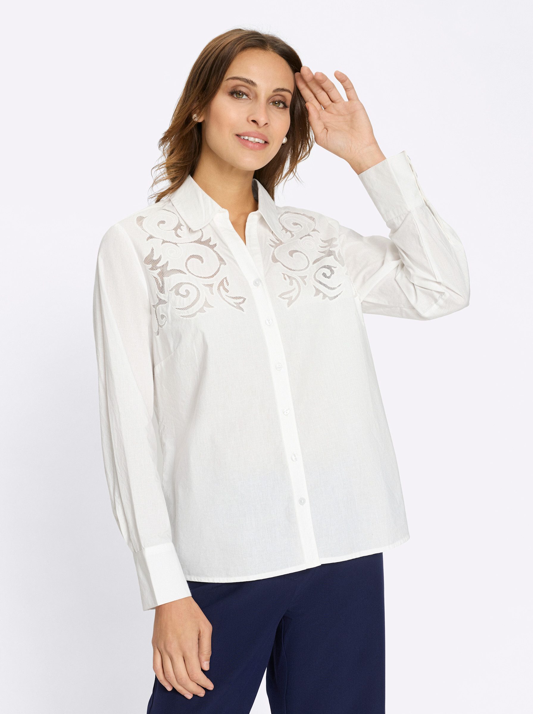 Witt Klassische Bluse Baumwoll-Bluse Langarm