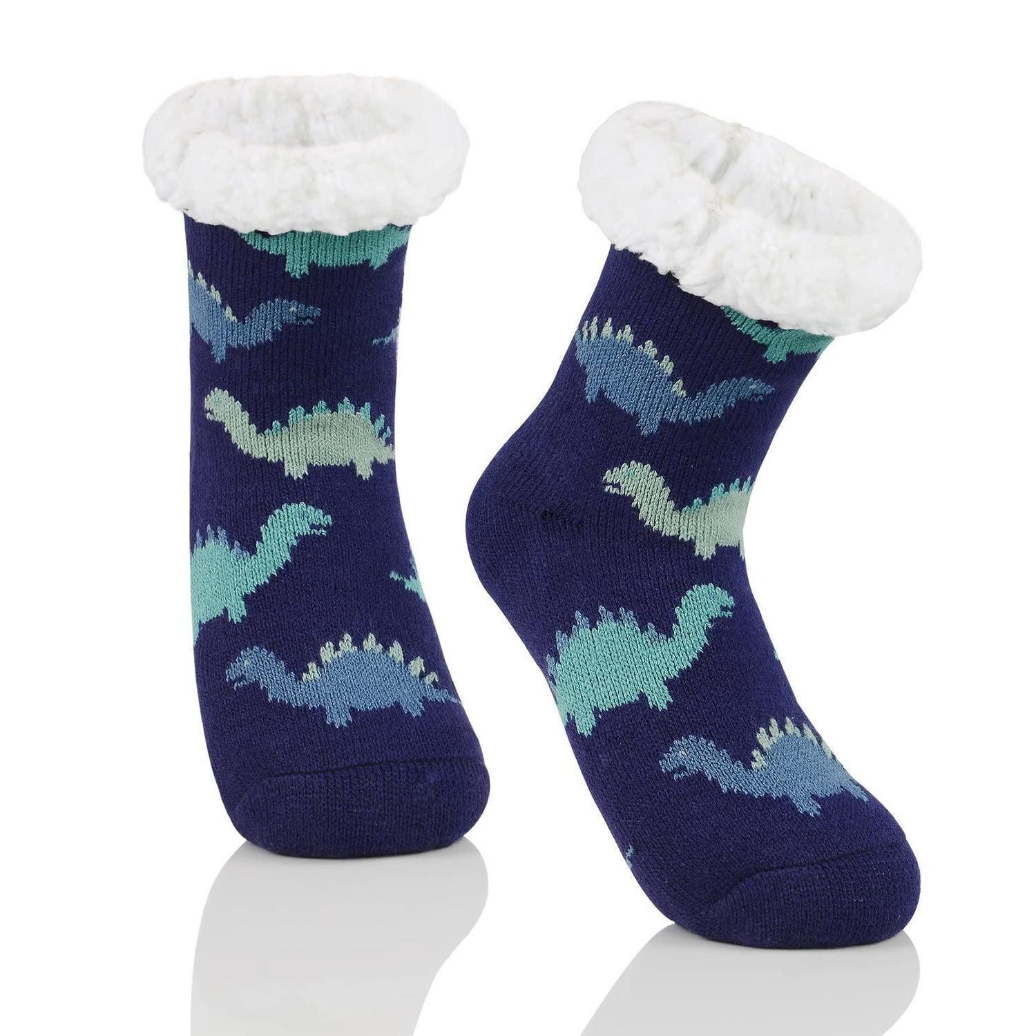 LuxusKollektion Kuschelsocken Kuschelsocken Kinder Dinosaurier 8-12 Jahre