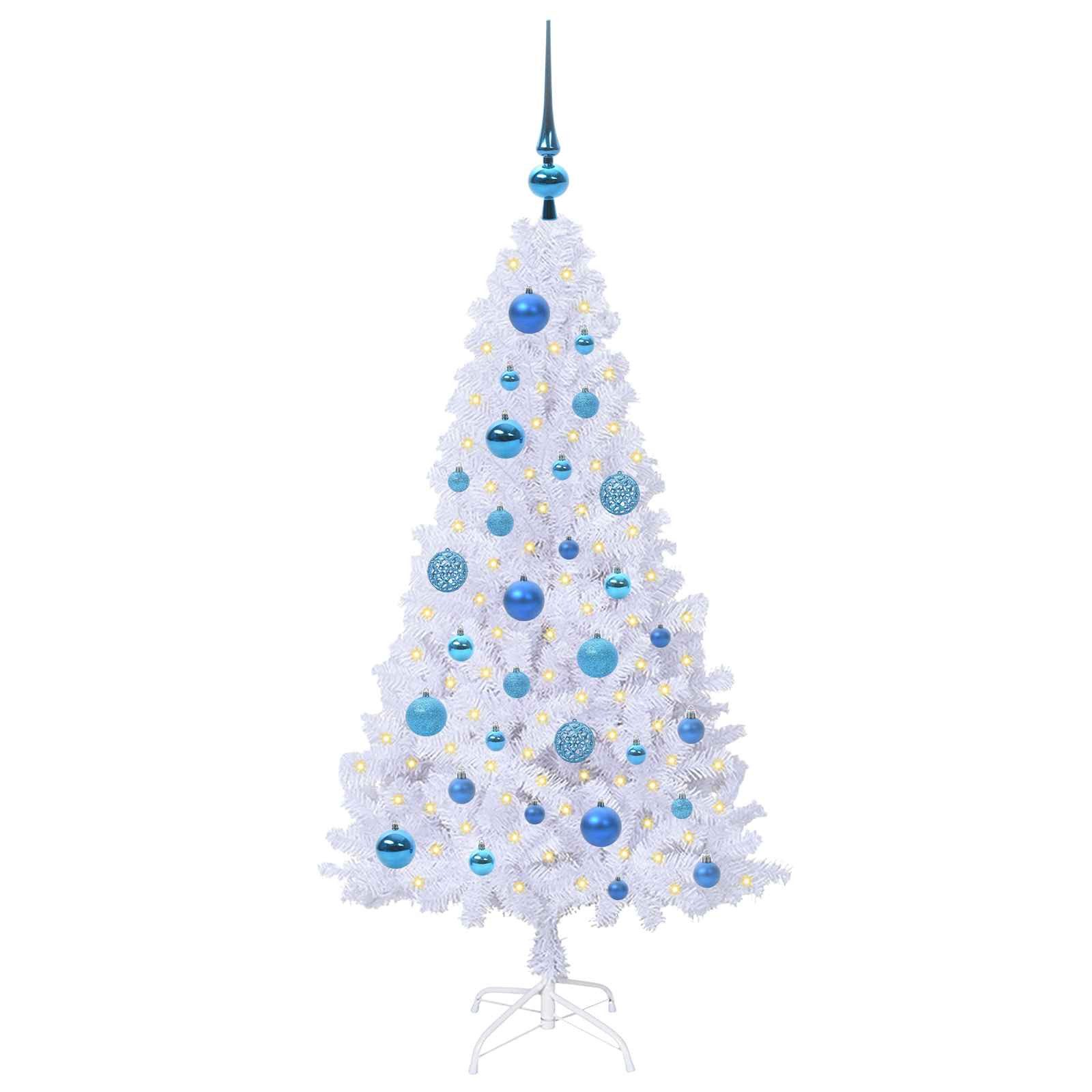 vidaXL Künstlicher Weihnachtsbaum Künstlicher Weihnachtsbaum Weiß 120 cm PVC und Stahl