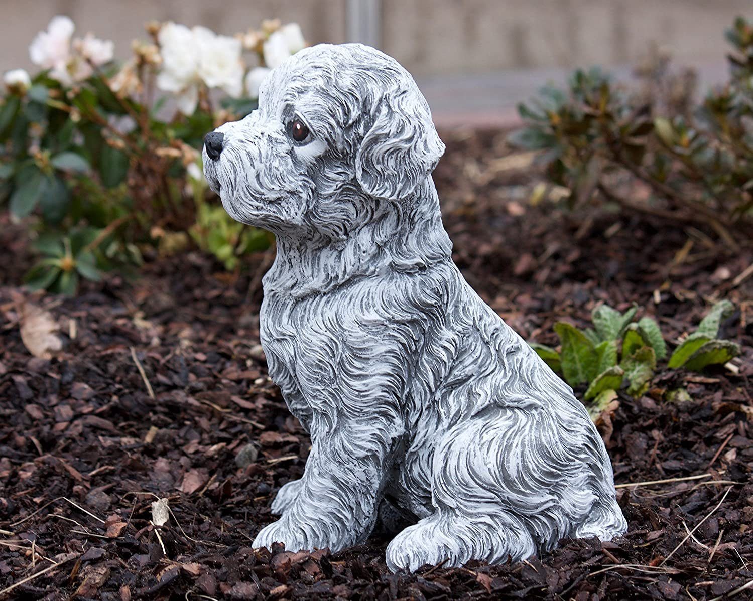 Stone and Steinfigur Malteser Gartenfigur Hund Style