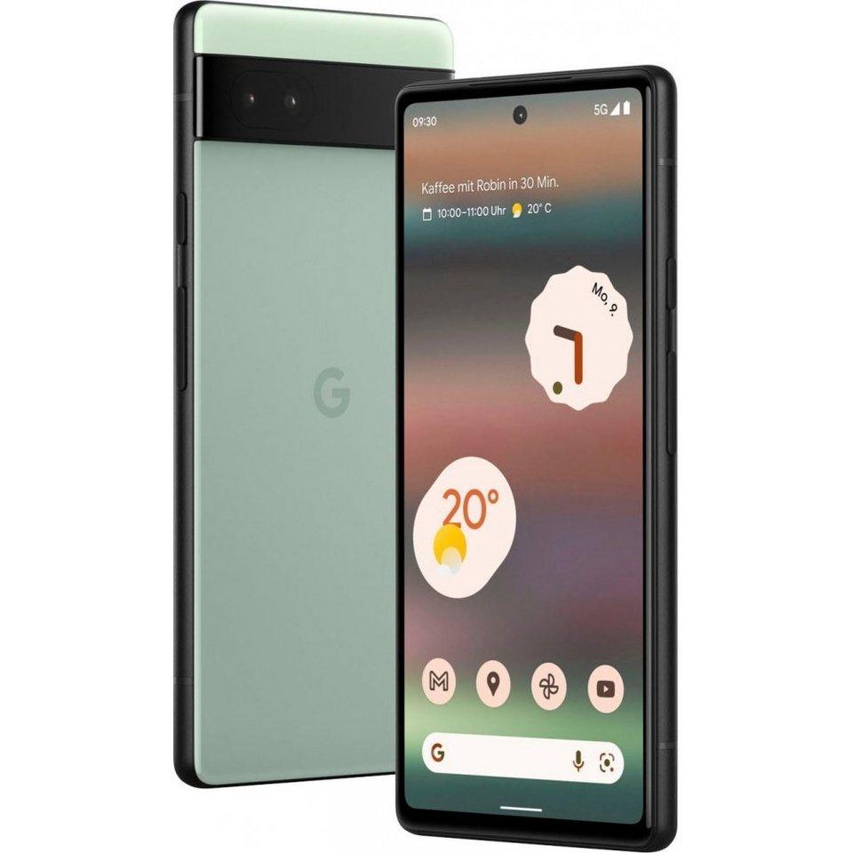 Google Pixel 6a 5G 128 GB / 6 GB - Smartphone - sage green Smartphone (6,1  Zoll, 128 GB Speicherplatz), Gehäuse spritzwassergeschützt