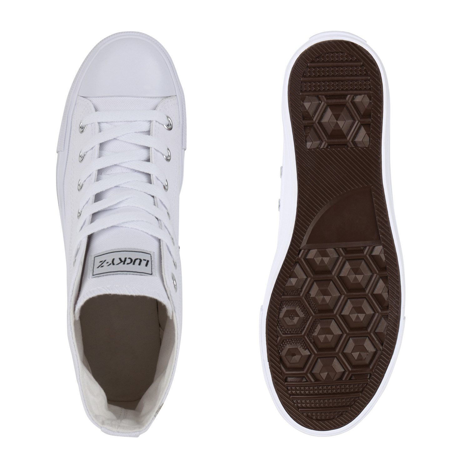 VAN HILL 94589 Sneaker Damen High Top Sneaker Sportschuhe Kult Schnürer Turnschuhe