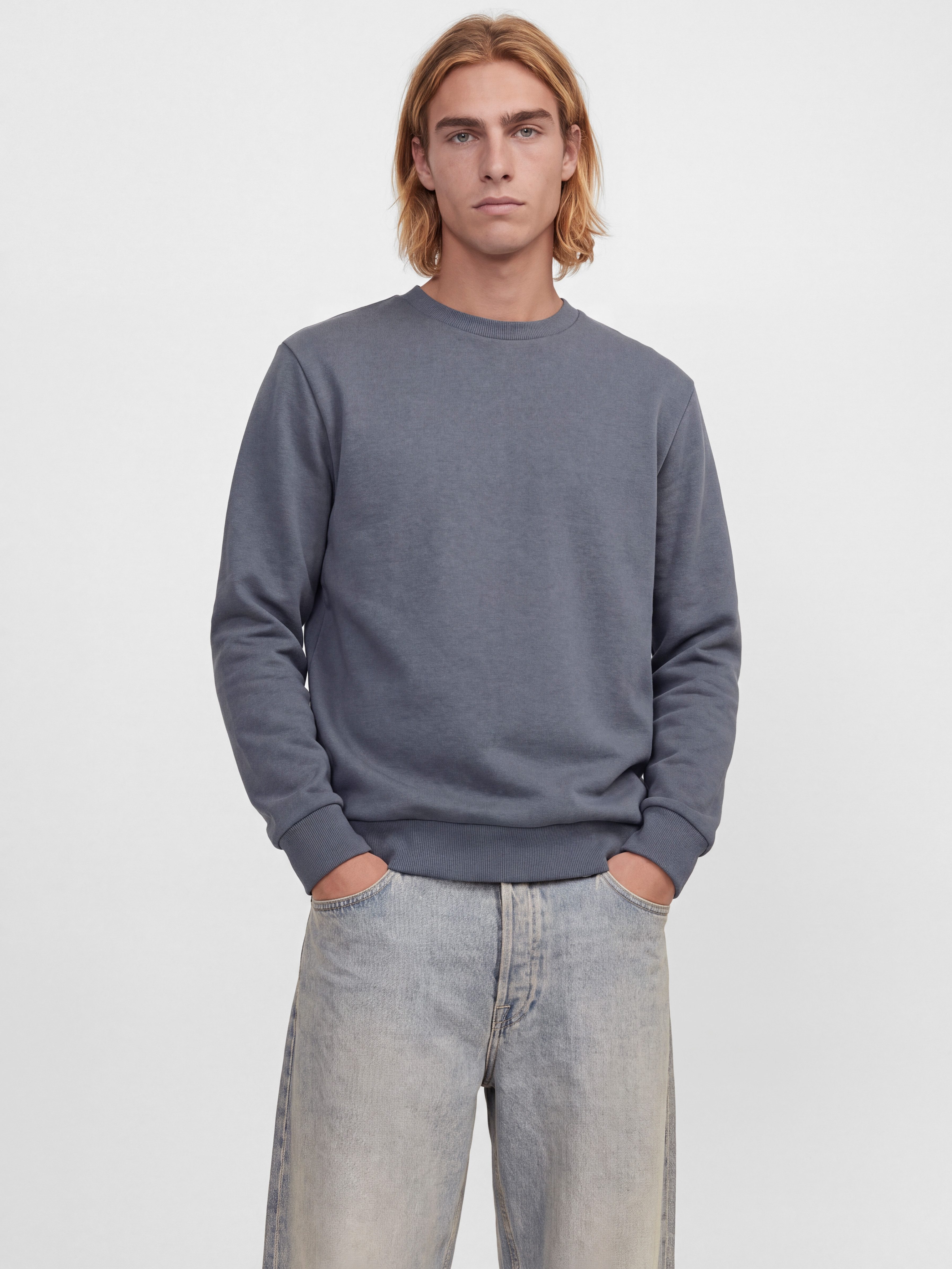 Jack & Jones Sweatshirt JJEBRADLEY SWEAT CREW 2PK MP (Packung, 2-tlg) Materialmix, relaxed fit – Bild 3 von 5
