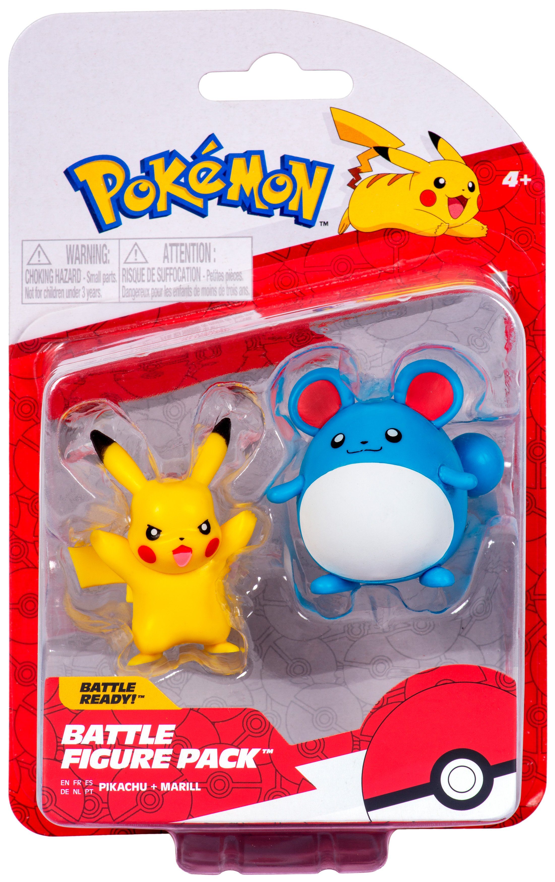 - Figure Pokémon & (Set, Merchandise-Figur Pikachu, - Pack Marill Battle 2-tlg) Jazwares