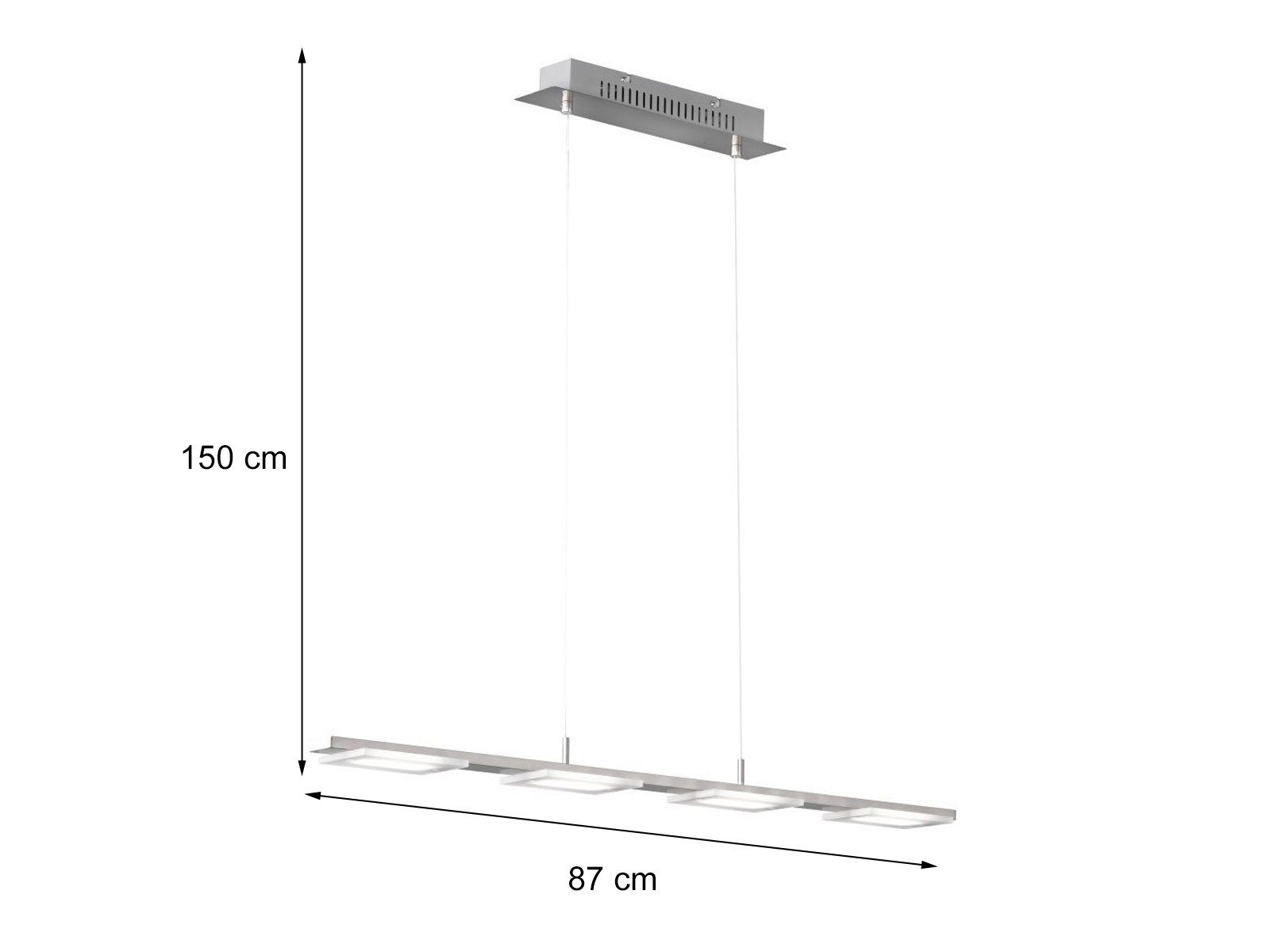 WOFI LED Pendelleuchte, LED fest integriert, Warmweiß, Esstisch, Küchen-Lampen hängend, Kücheninsel, mehrflammig, Breite 87cm