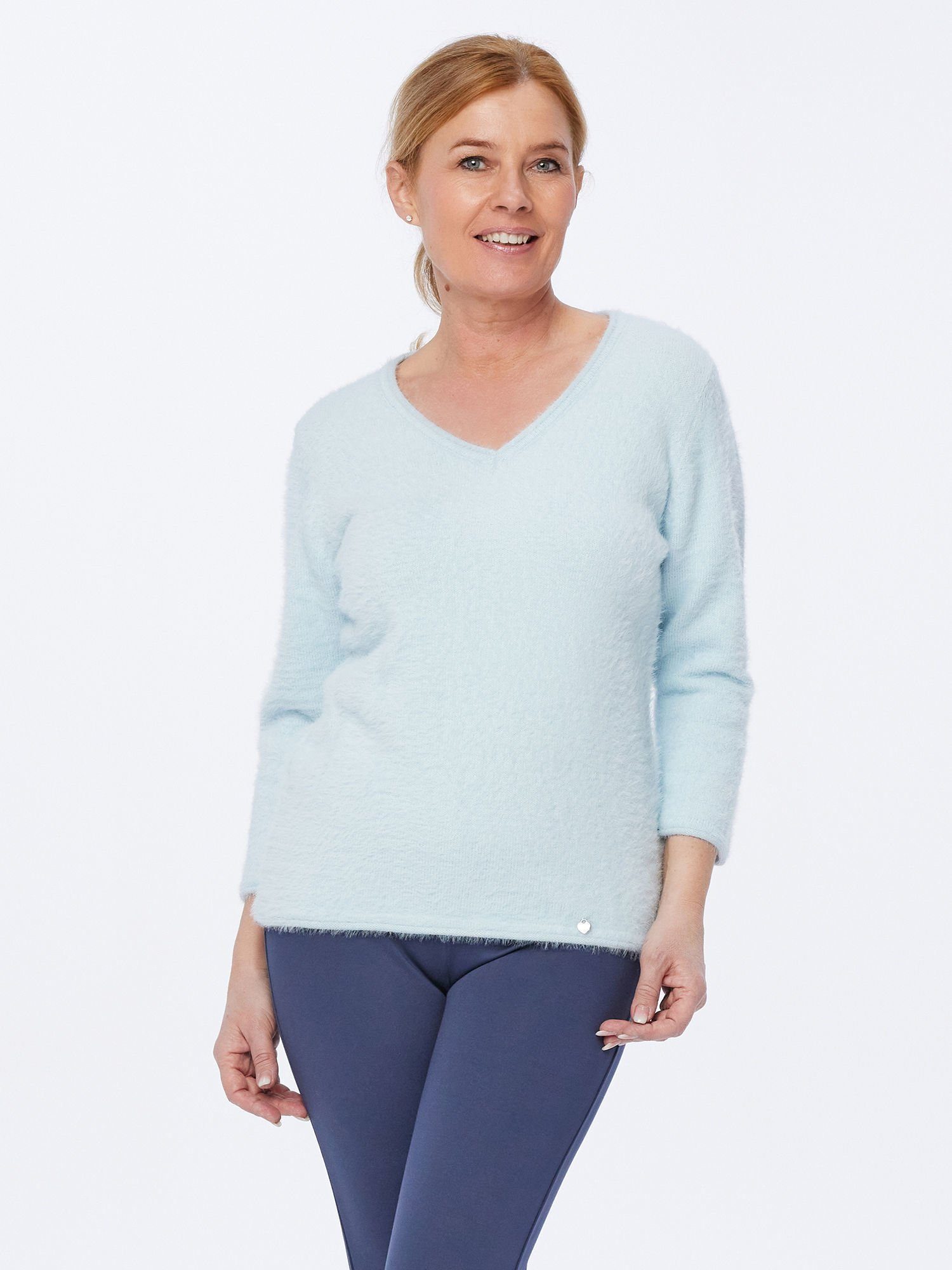 Christian Materne Strickpullover V-Ausschnitt-Pullover figurbetont mit günstig online kaufen