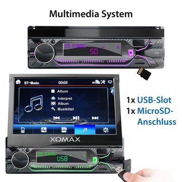 XOMAX XM-V747 Autoradio mit 7 Zoll Bildschirm, Bluetooth, USB, SD, 1 DIN Autoradio