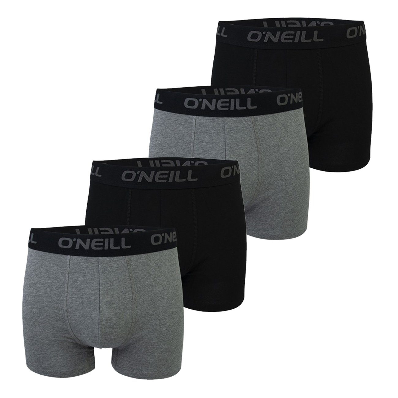 O'Neill Boxershorts Men boxer O'Neill plain Multipack (4-St) mit Logo Webbund 4x Antracite Black (6869P)