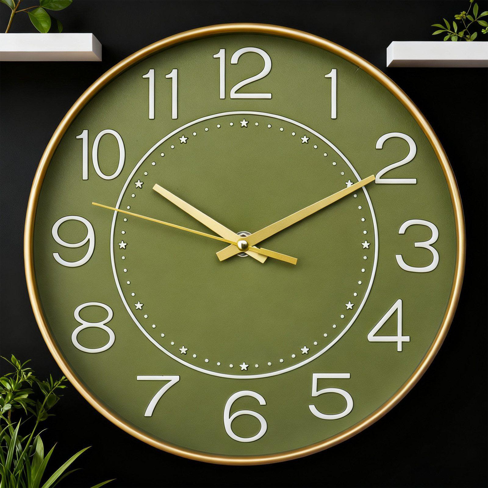 REDOM Wanduhr Lautlos Uhr Dekouhr Große Wanduhr Wohnzimmer Uhr 30 cm (leise Quarz ohne Tickgeräusch Ohne Batterie für Küche Büro)