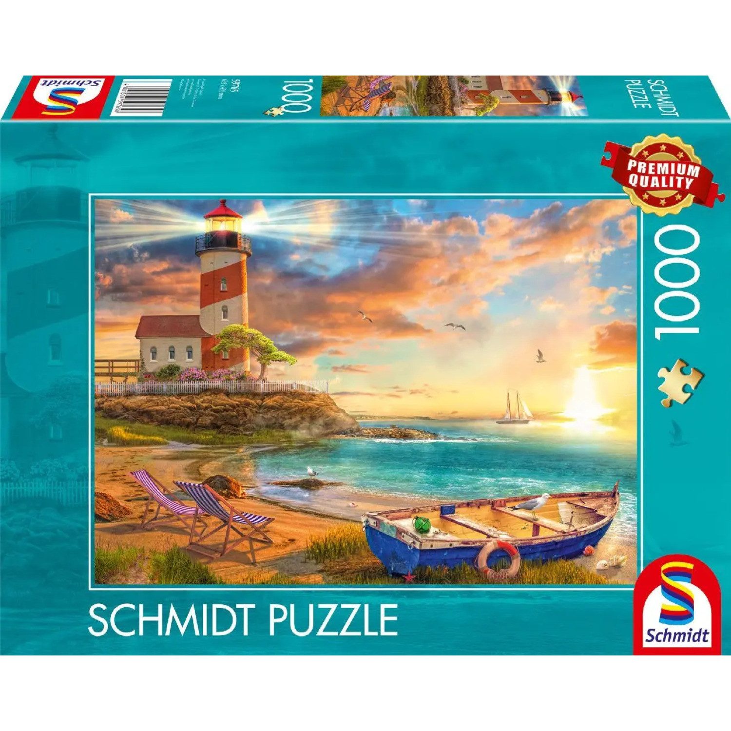Schmidt Spiele Puzzle Sonnenuntergang in der Leuchtturm-Bucht, 1000 Puzzlet günstig online kaufen