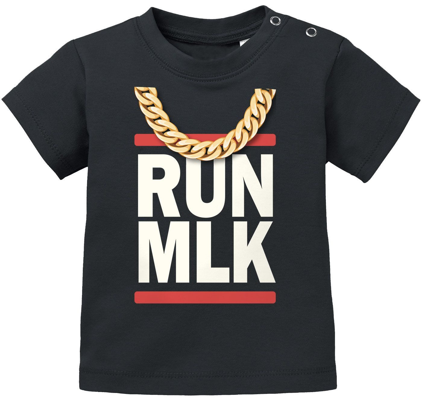 Print-Shirt Baby T-Shirt kurzarm Babyshirt mit Aufdruck Spruch Logo RUN MLK